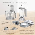 BOSCH Kompakt-Küchenmaschine »MultiTalent 8 MC812S814«, 1250 W, 3,9 l Schüssel, 3,9l Schüssel, 1,5l Mixaufsatz, Rührbesen, Universalmesser, 3 Scheiben