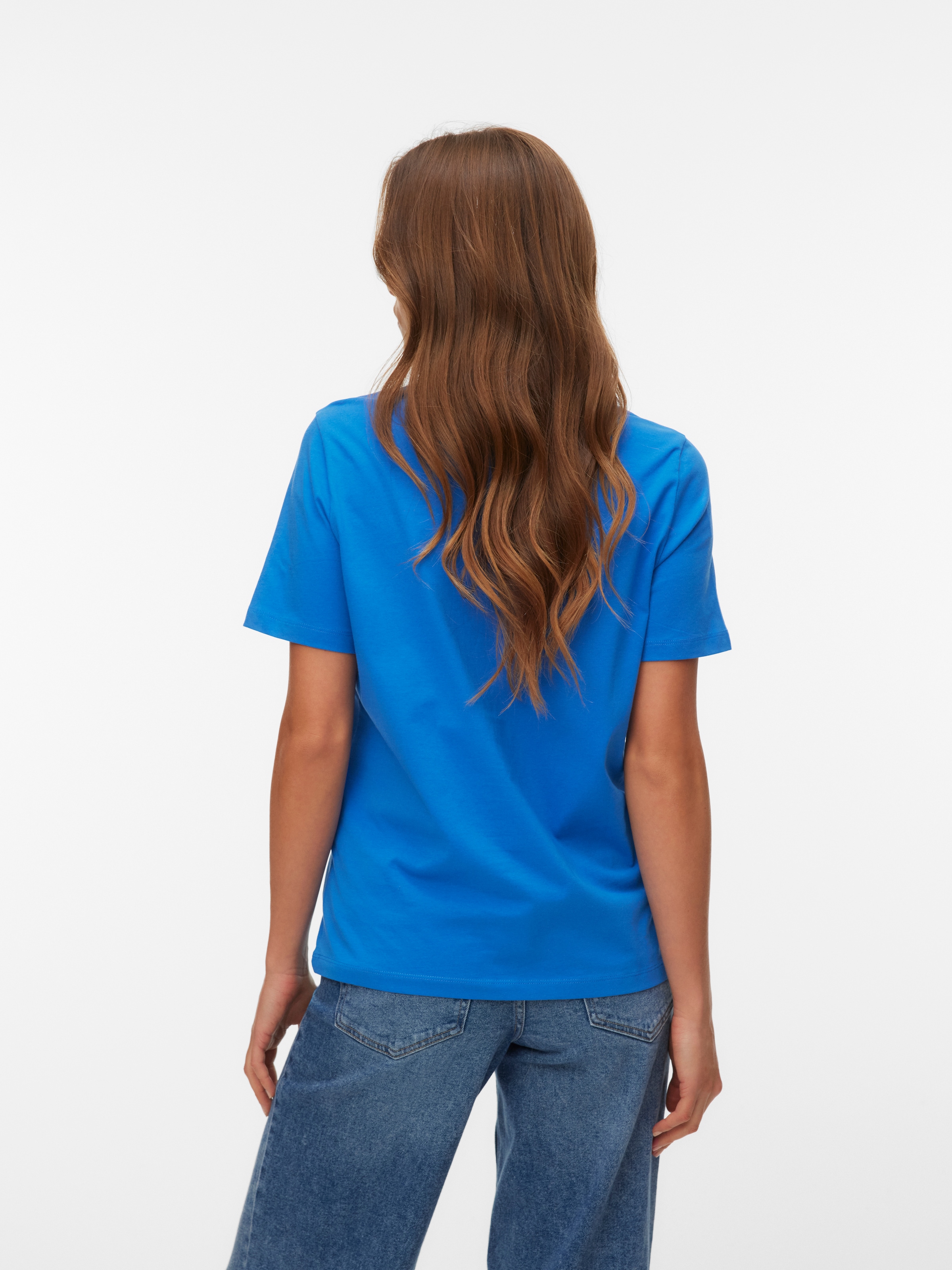 Vero Moda Kurzarmshirt »VMPAULINA SS V-NECK T-SHIRT JRS NOOS« Baumwolle