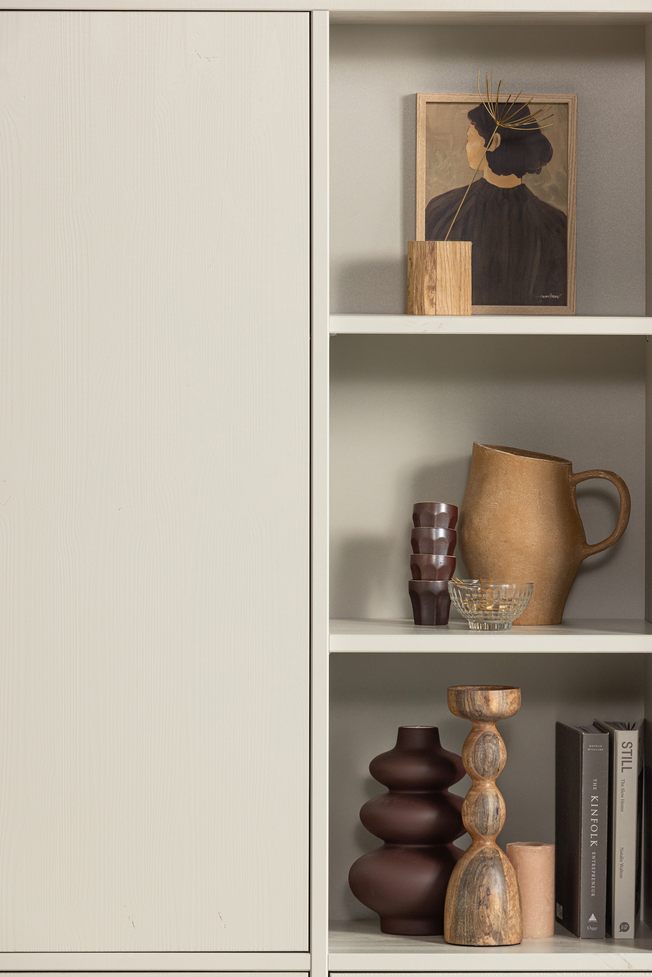 WOOOD Mehrzweckschrank »WOOOD MEREL ABLAGESCHRANK KIEFER DUST [fsc]« Merel Aufbewahrungsschrank, FSC-Kiefer, viel Stauraum, Push-to-Open