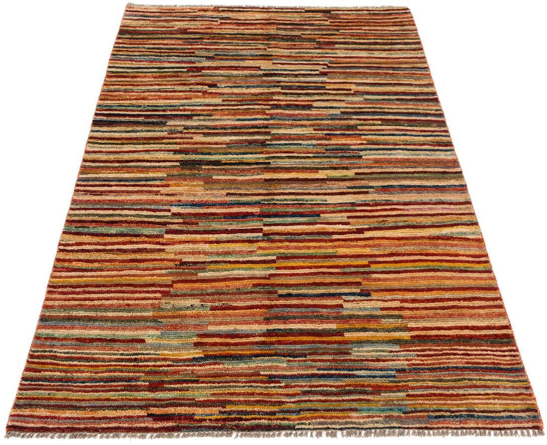 morgenland Wollteppich »Streifen Multicolore 175 x 118 cm«, rechteckig, Han günstig online kaufen