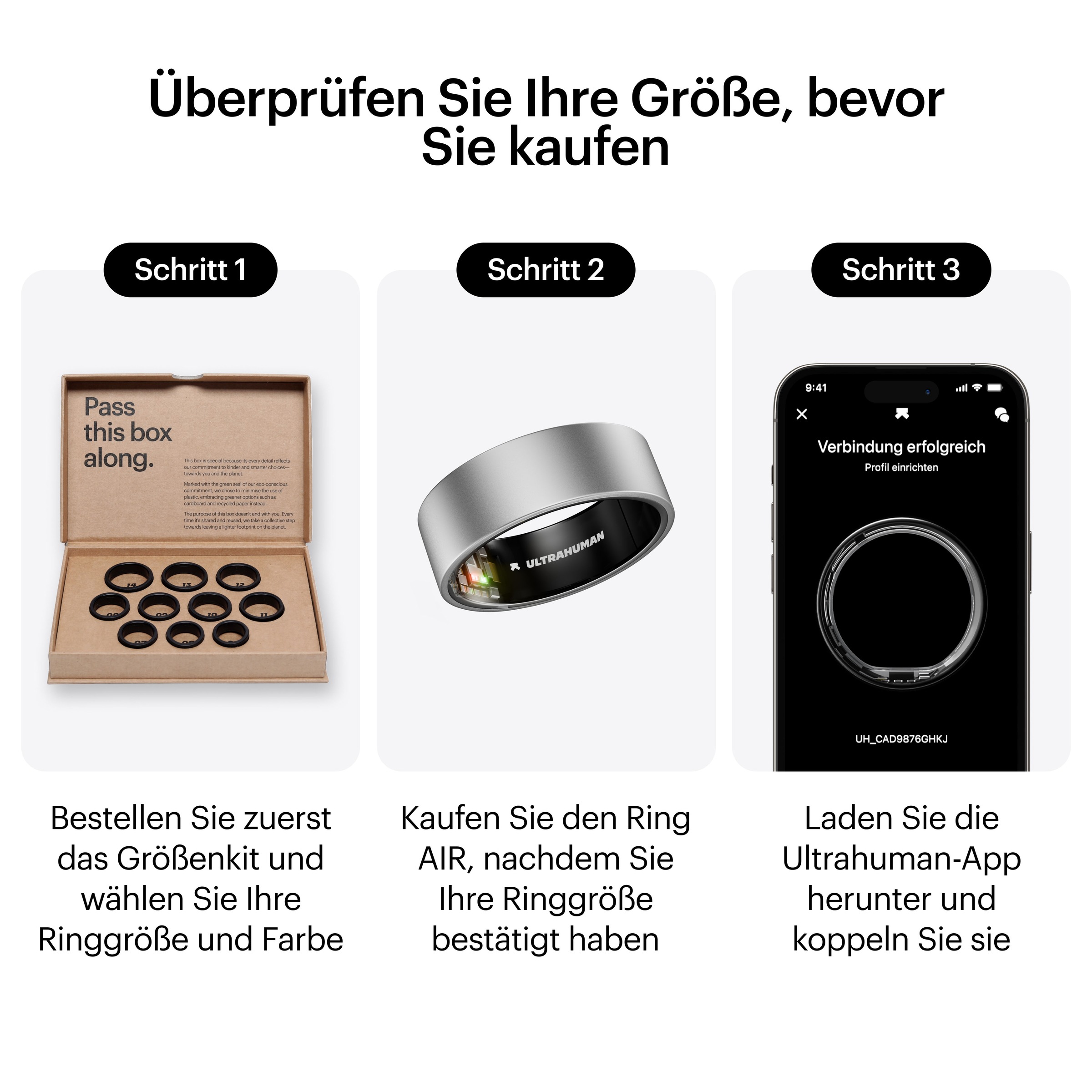 Ultrahuman Activity Tracker »Smartring AIR - Größe 8« Schlaf- und Fitness-Tracker für Frauen und Männer