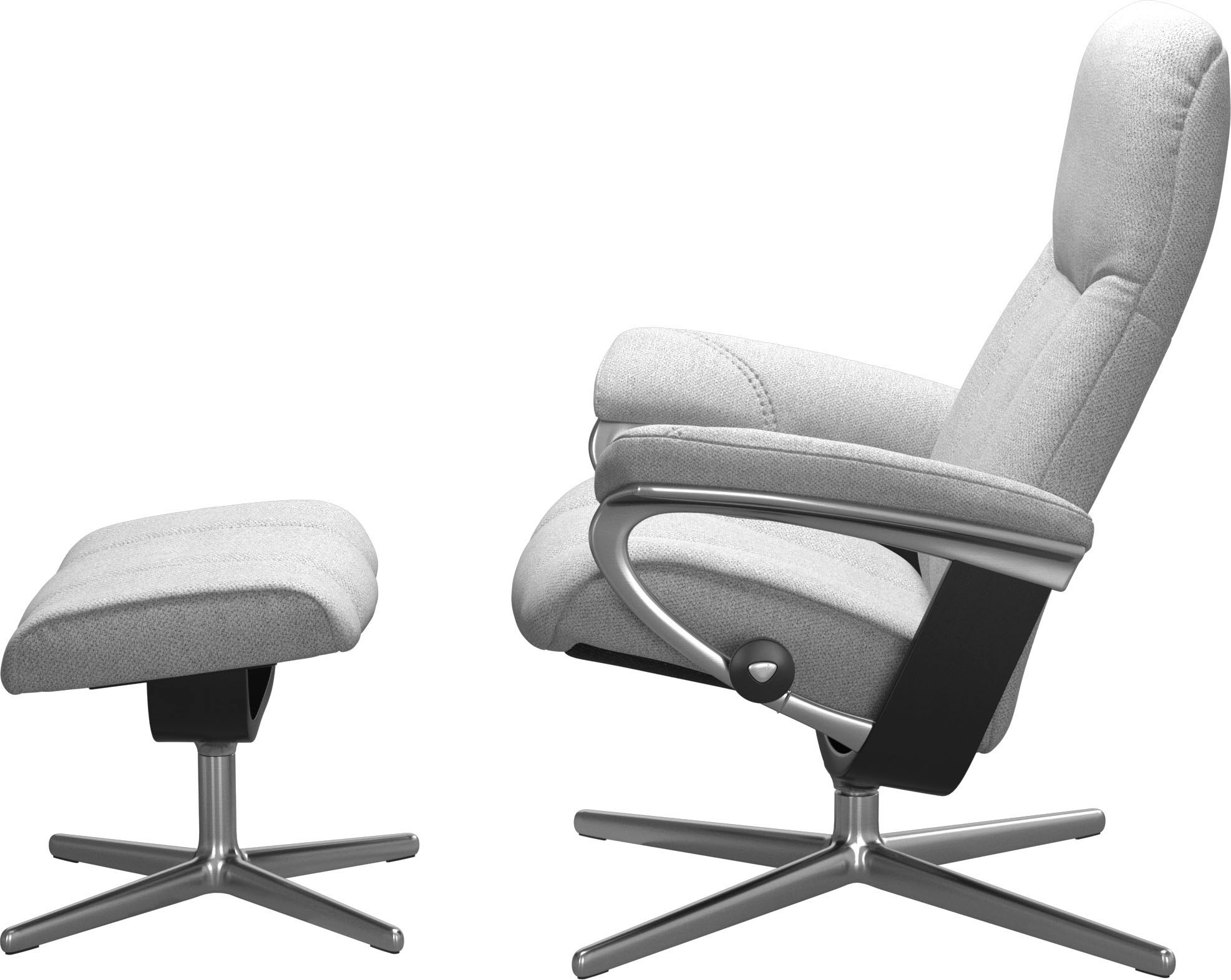 Stressless® Relaxsessel »Consul«, (Set, Relaxsessel mit Hocker), mit Hocker, mit Cross Base, Größe S, M & L, Holzakzent Schwarz
