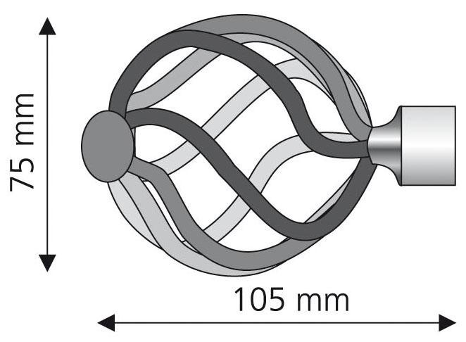 Liedeco Gardinenstangen-Endstück »Helena«, (Set, 2 St.), für Gardinenstangen Ø 16 mm