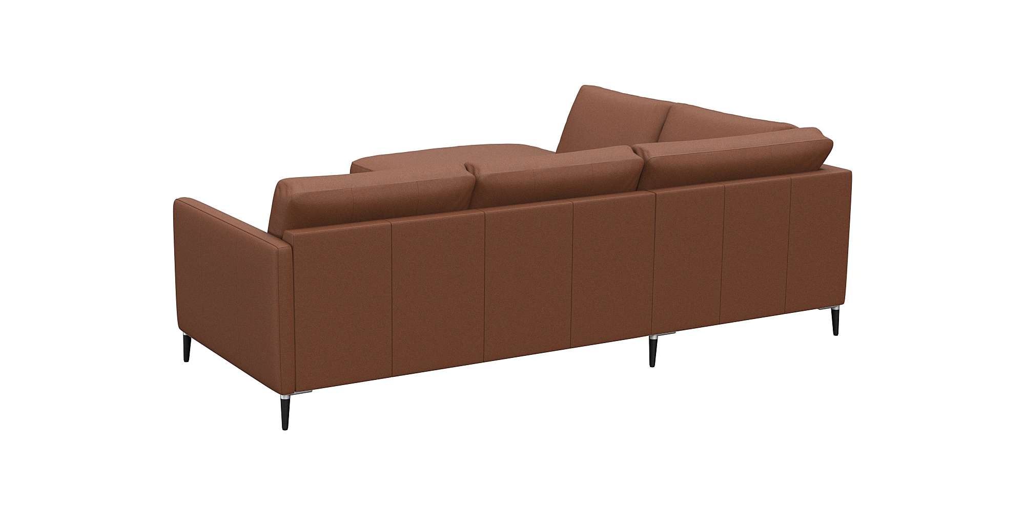 FLEXLUX Ecksofa »Fiore, L-Form«, schmale Armlehnen, Füße Alu/schwarz, B/T 234/225cm, Kaltschaum im Sitz