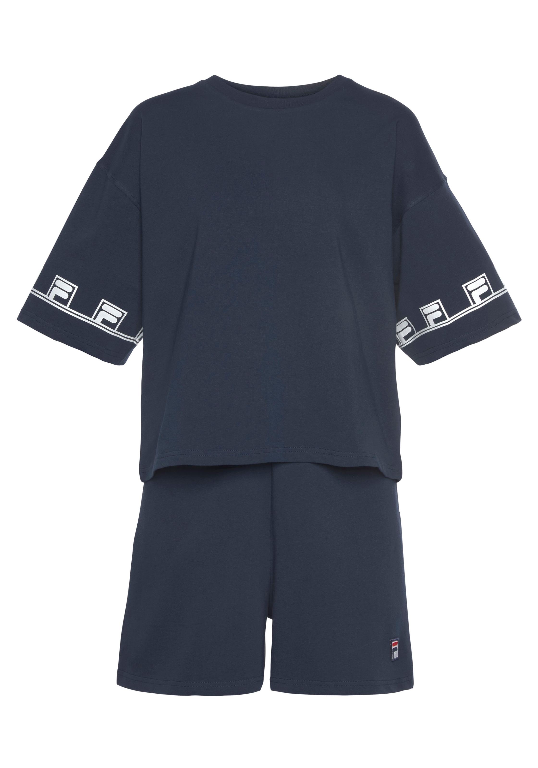 Fila Schlafanzug, (Set, 2 tlg.), mit Markenlogo Details in Kontrastfarben