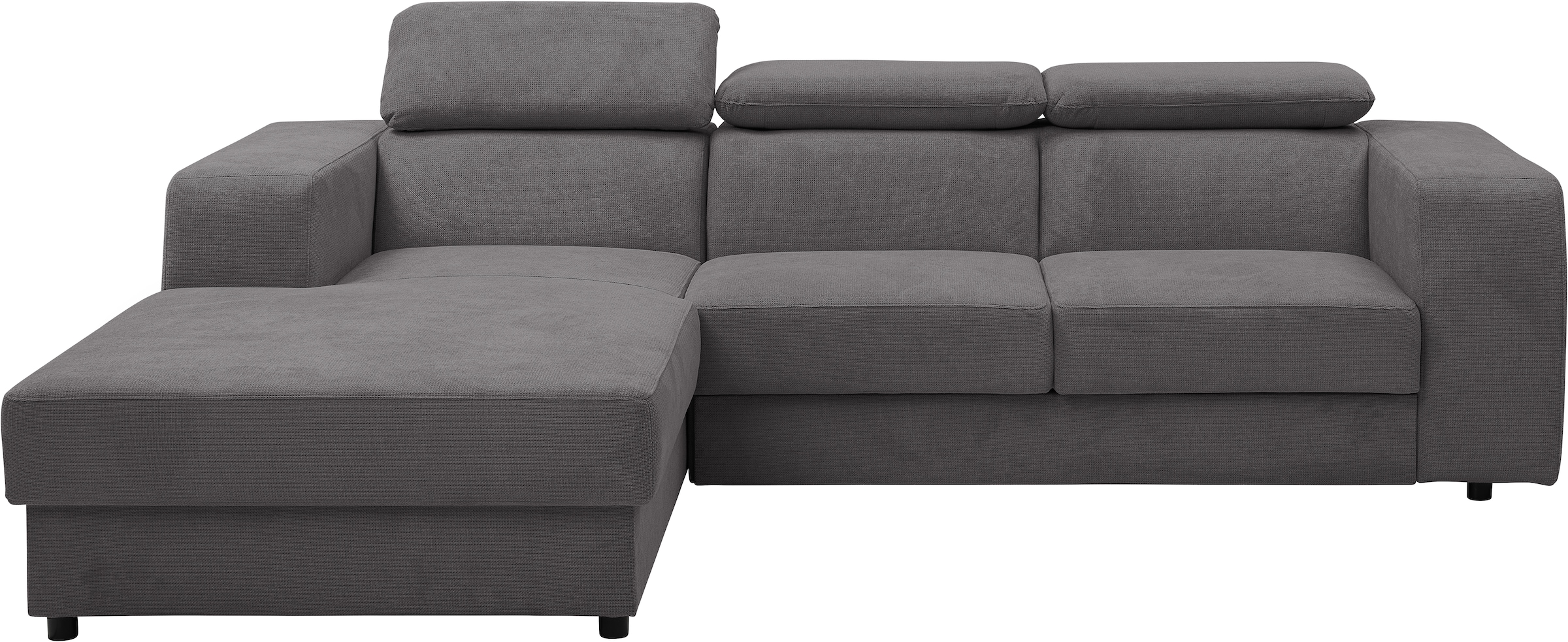 WERK2 Ecksofa »Cherry, modernes Sofa mit Komfortfunktionen, Breite 270cm, L-Form,«, bequem, mit verstellbaren Kopfteilen, Schlaffunktion und Bettkasten