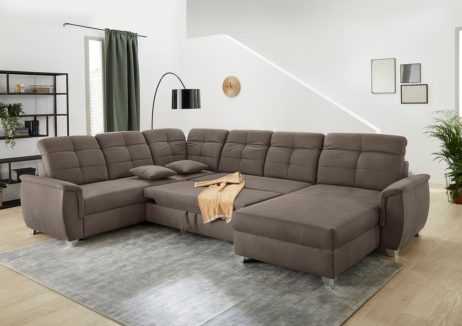 Jockenhöfer Gruppe Wohnlandschaft »Livorno U-Form«, mit 7 individuell verstellbaren Kopfteilen, Bett- und Relaxfunktion