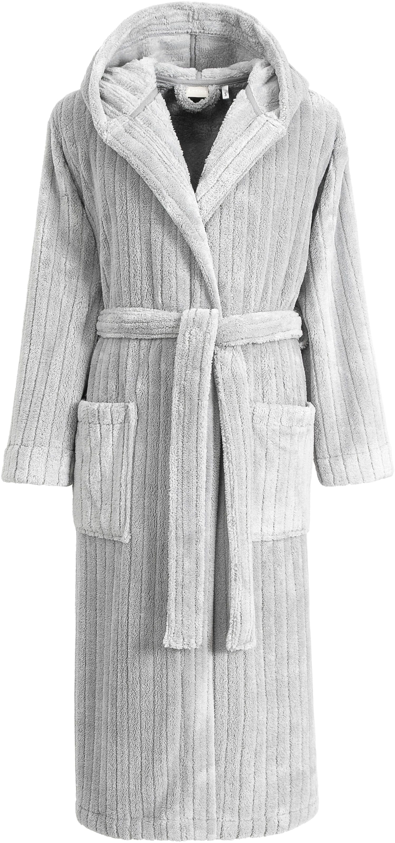 LeGer Home by Lena Gercke Unisex-Bademantel »Lovina gestreift, ideal für Sauna & Spa, Hotelbademantel, Morgenmantel« 1 Stk. Hoch-Tief, kuschelig weicher Fleece, plüsch, Damen und Herren, XS-3XL