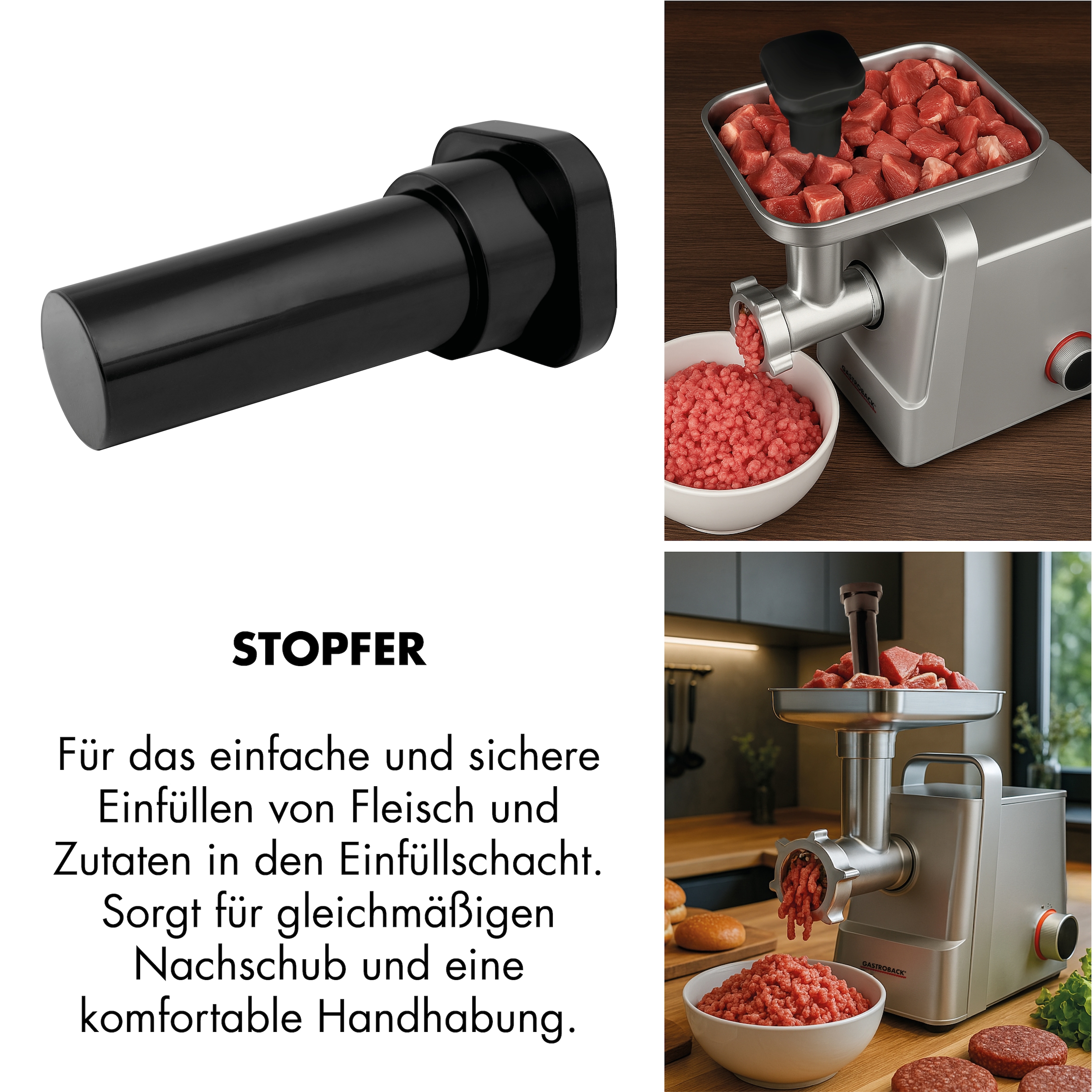 Gastroback Fleischwolf »Design Fleischwolf 6-in-1 Plus« inklusive Burger-Presse
