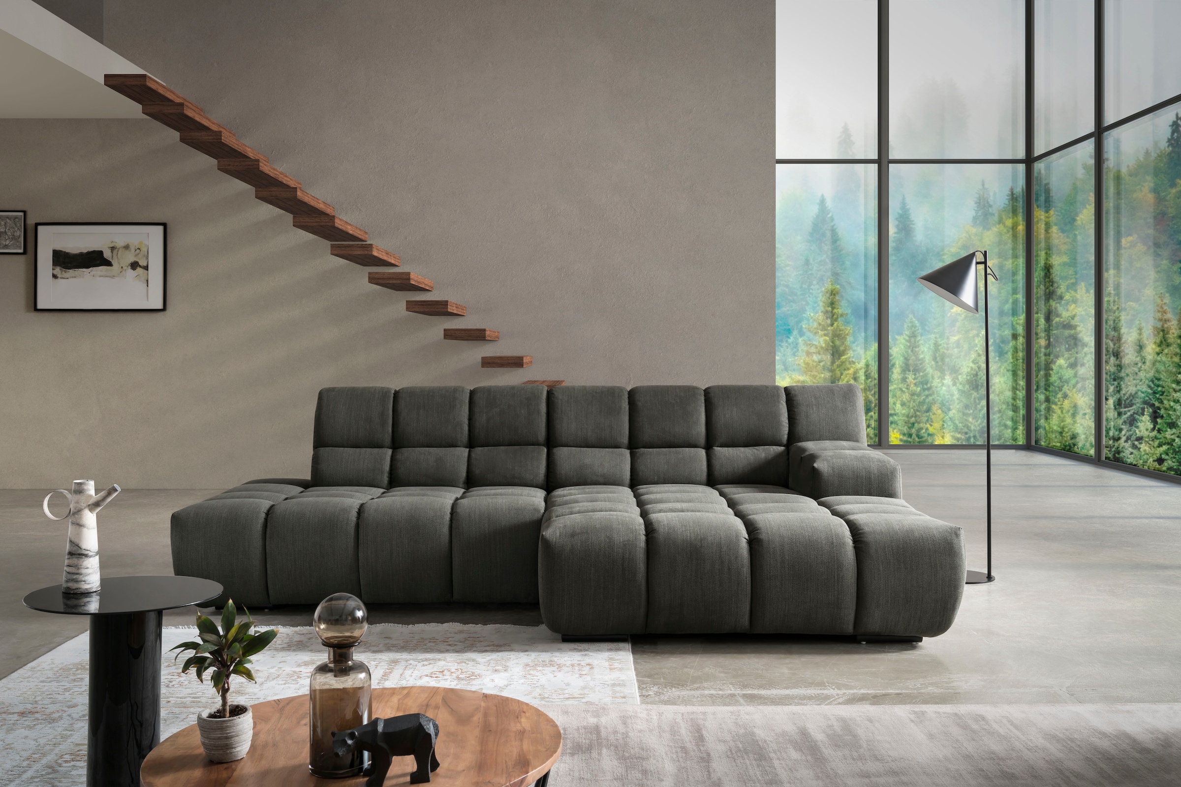 designwerk Ecksofa »Cielo L-Form, Design und aufwendige Detailverarbeitung« mit Sitztiefenverstellung