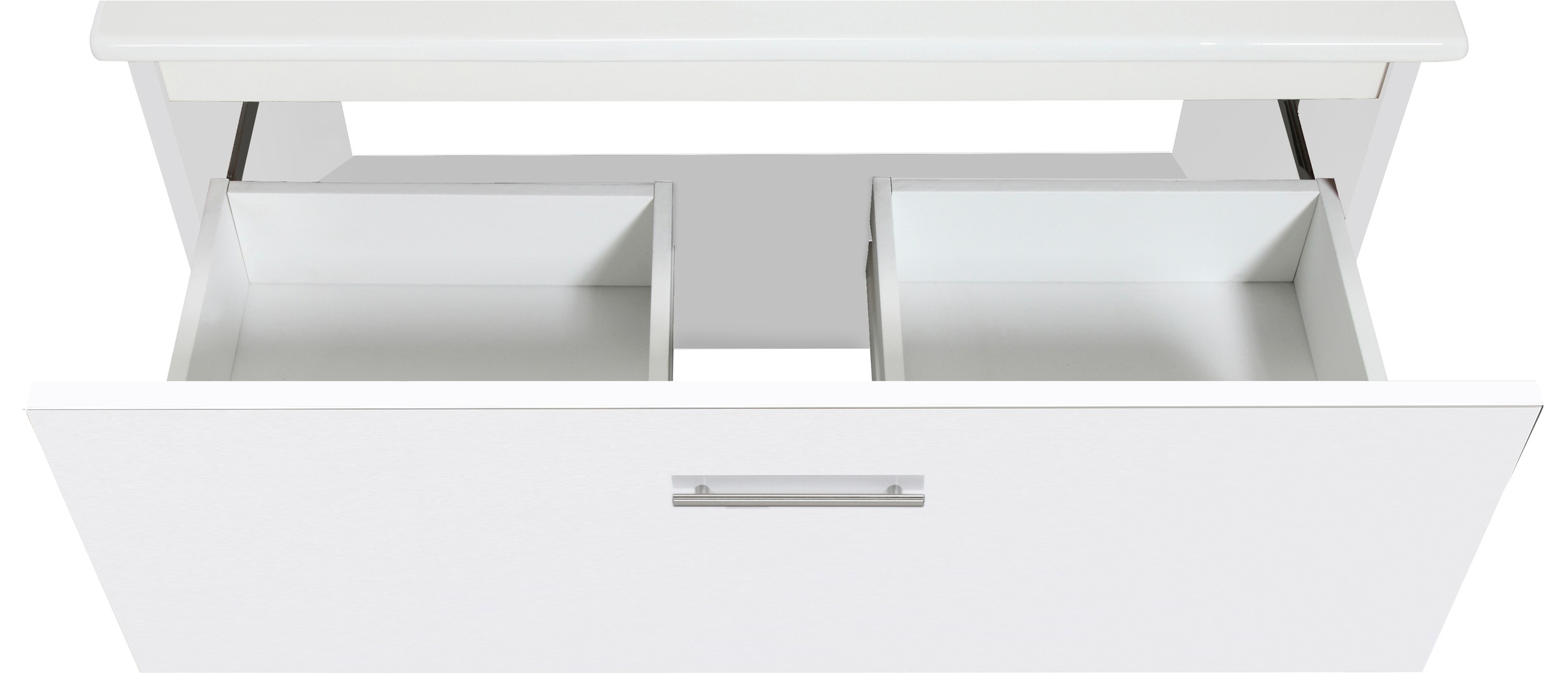 welltime Waschtisch »Trento Light mit Keramik-Auflagebecken«, 1 Auzug und 1 offenes Fach, Breite. 81cm, Weiß