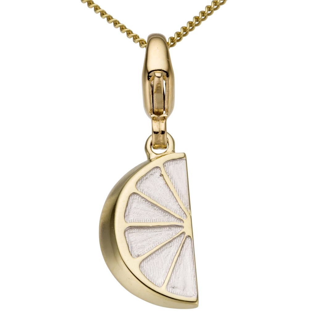 Firetti Charm-Einhänger »Schmuck Geschenk Gold 375 Halskette Charmarmband Gold-Charm Zitrone«