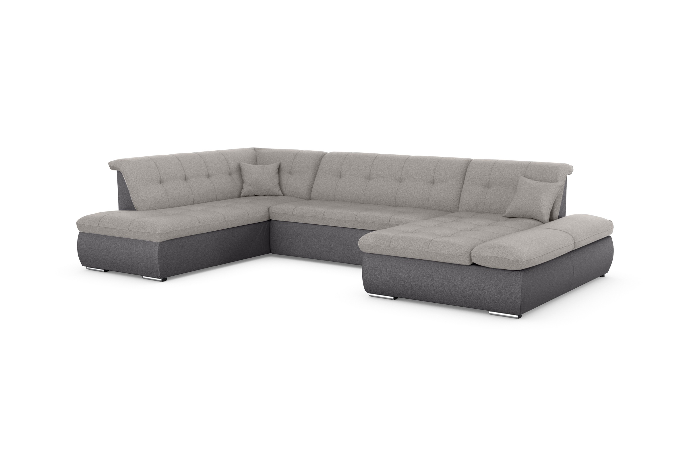 DOMO collection Wohnlandschaft »Moric U-Form auch in Cord«, im XXL-Format, wahlweise mit Bettfunktion und Armlehnenverstellung