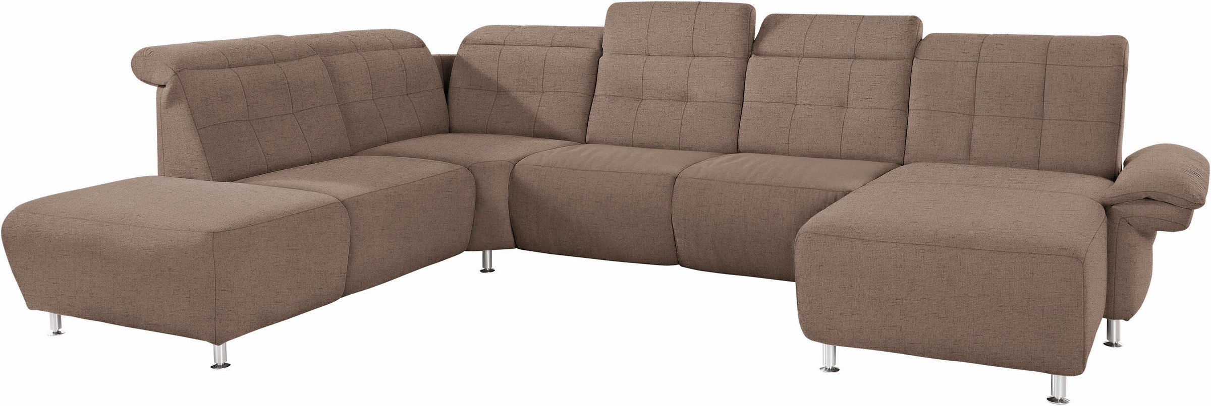 Places of Style Wohnlandschaft »Manhattan U-Form«, 2 Sitze mit elektrischer Relaxfunktion, verstellbare Armlehnen