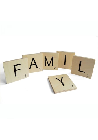 Wandspruch »Scrabble Deko Buchstaben Family«, (Set, 6 St., Schöne Wanddekoration)