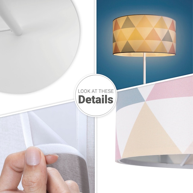Paco Home Stehlampe »Luca Delta«, Wohnzimmer Stoffschirm Dreieck Bunt  Stehlampe Textil Standleuchte online bestellen