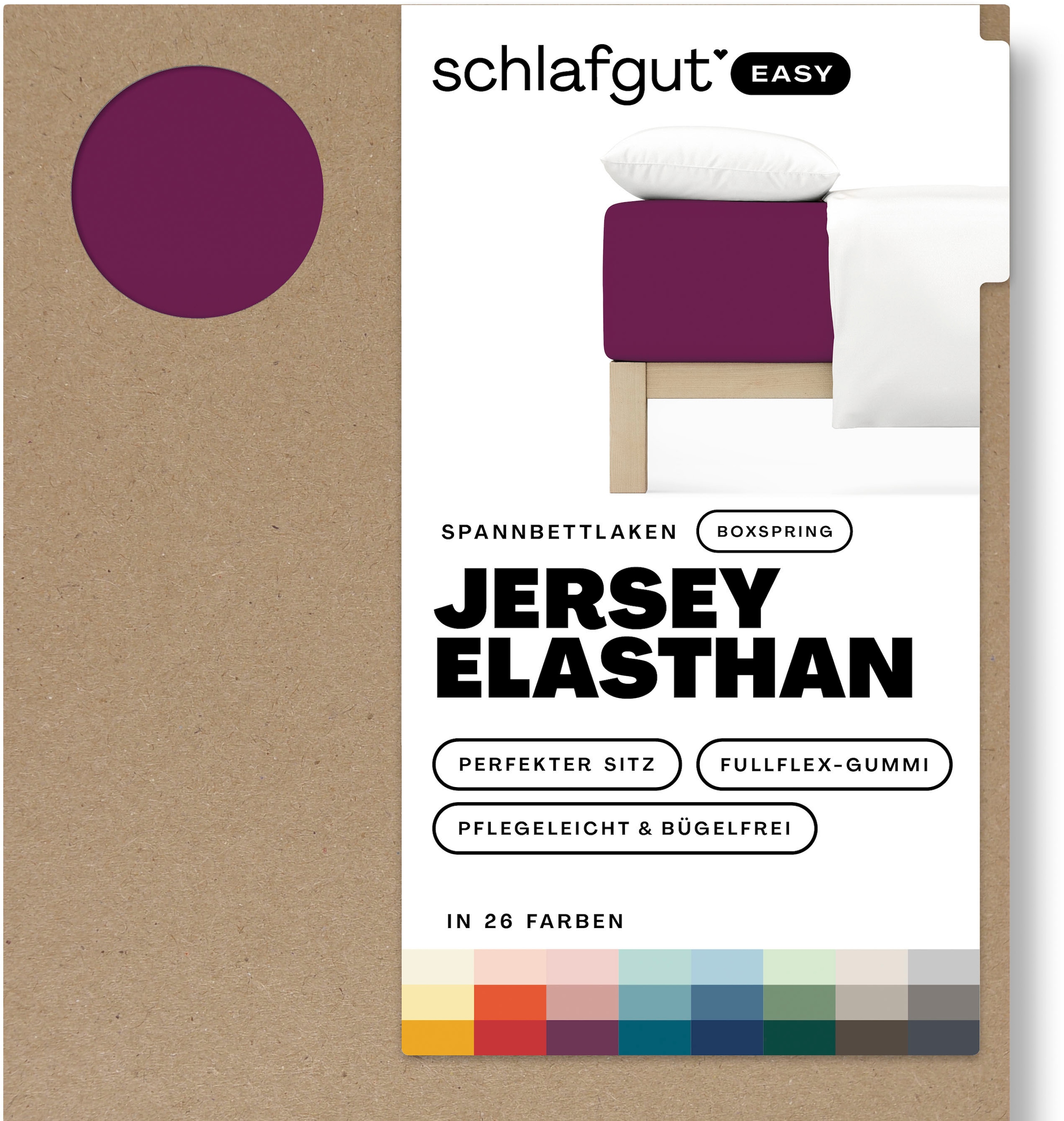 Schlafgut Spannbettlaken »EASY Jersey Elasthan Boxspring«, MADE IN GREEN by günstig online kaufen