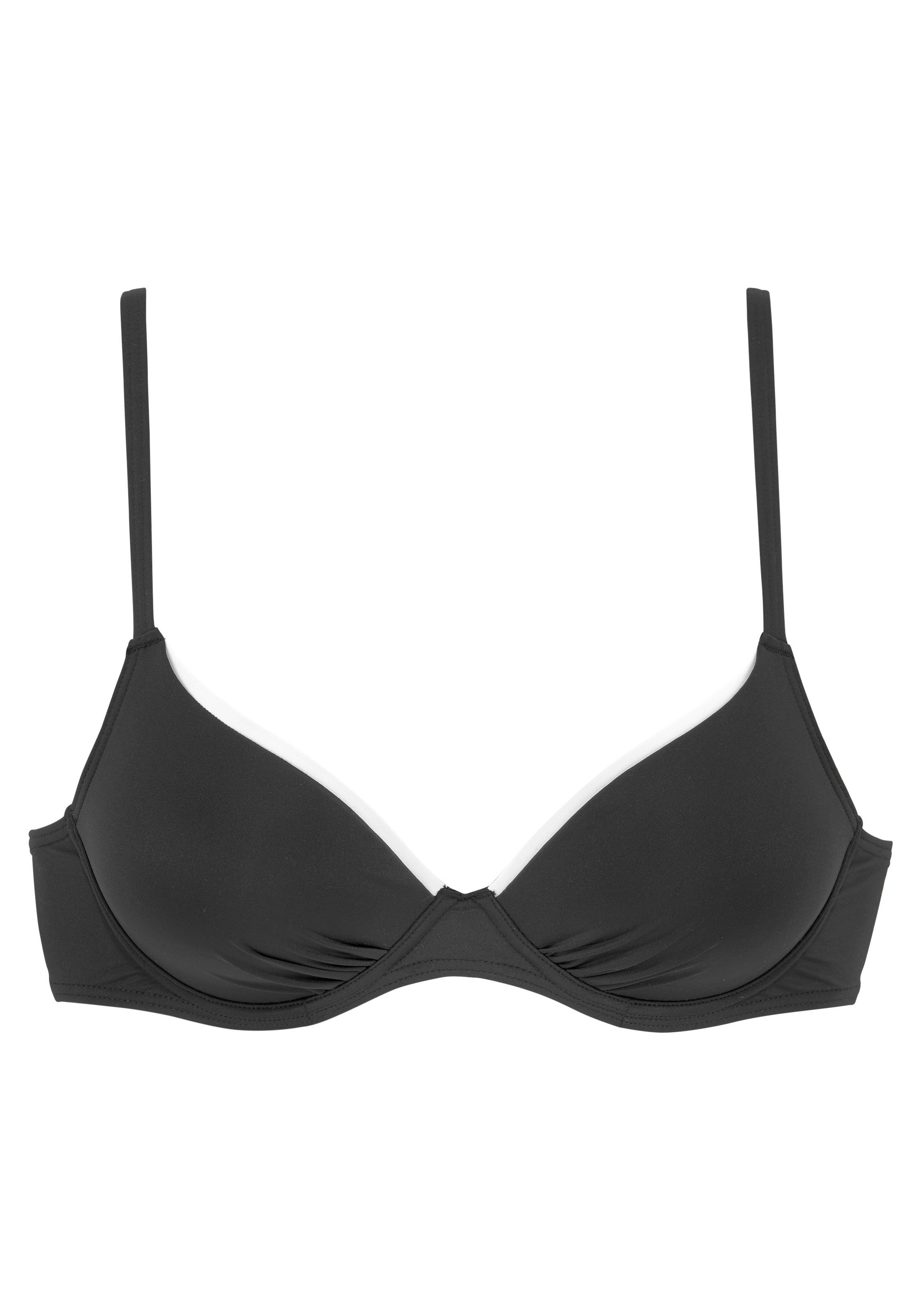 VIVANCE Bügel-Bikini-Top »Lorena« mit kontrastfarbenem Piping schwarz 34 - Cup B Cup B 34 Modische unifarbe mit kontrastfarbenem Piping