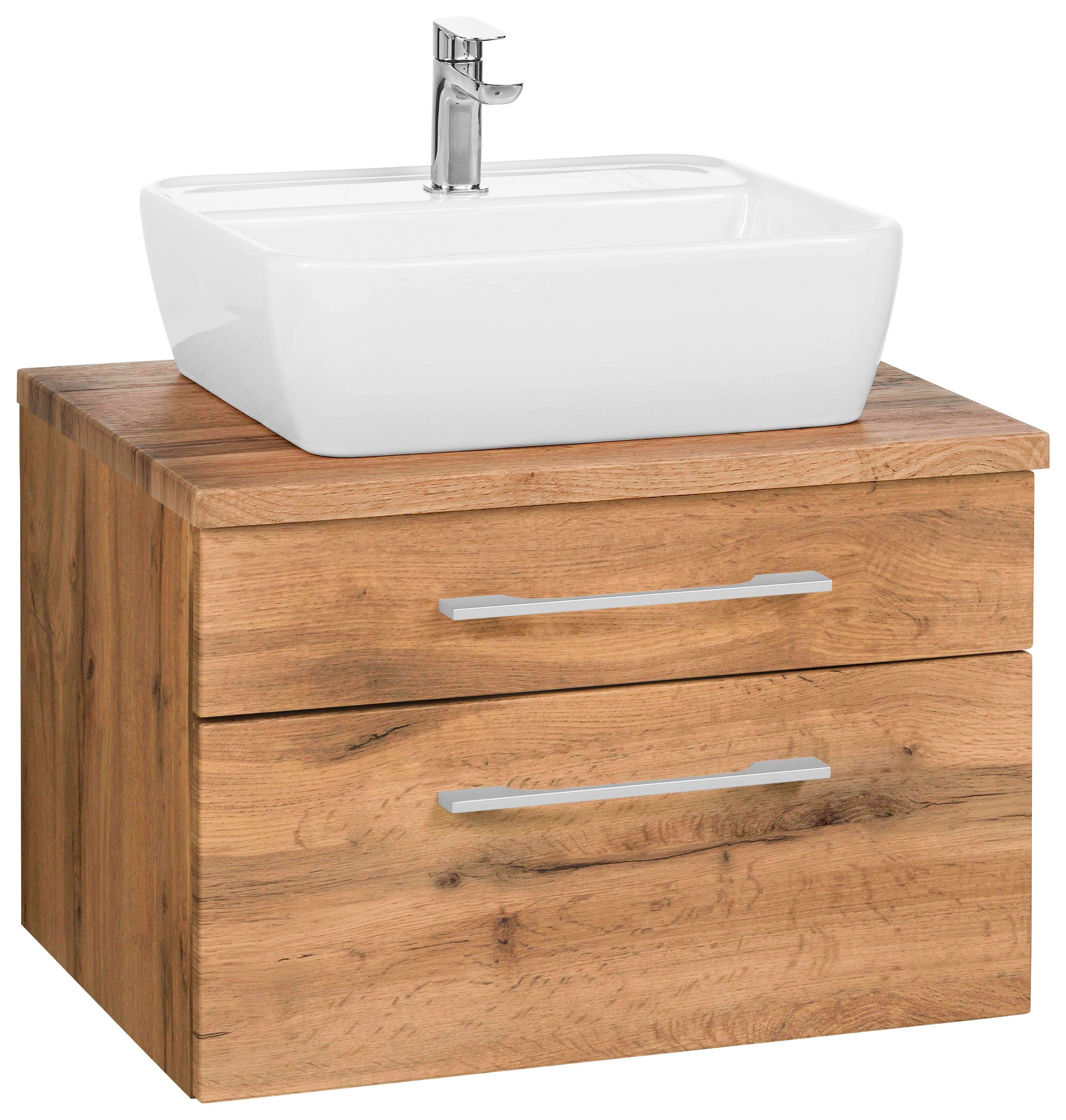 Waschbeckenunterschrank „Davos“, Bad, Waschtisch inkl. Waschbecken, Breite 60 cm, eichefarben/eichefarben B/H/T: 60 cm x 55 cm x 47 cm