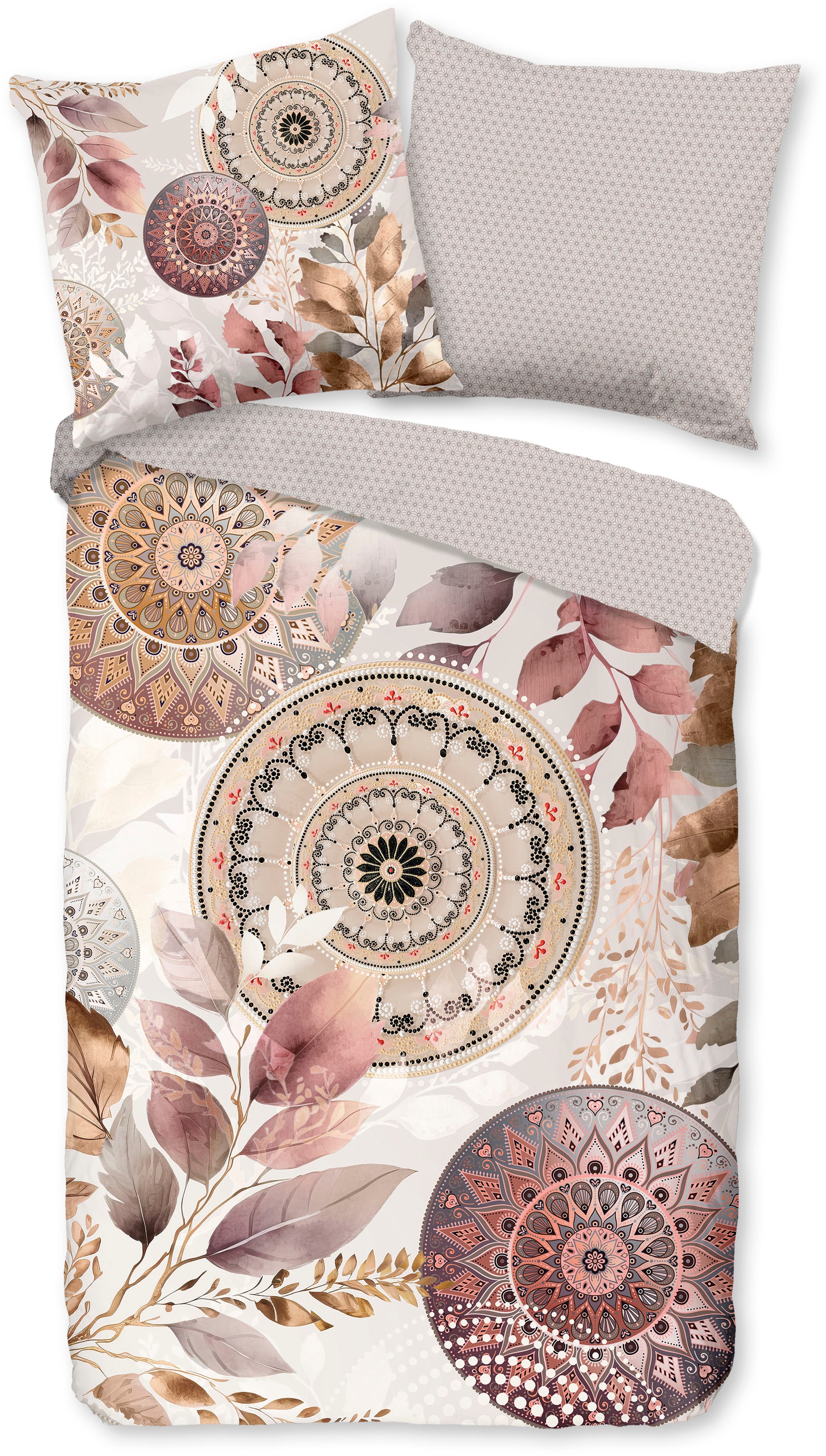 hip Wendebettwäsche »Afina« 3 Stk. tlg. Mako-Satin, Reißverschluss, Wendeop günstig online kaufen