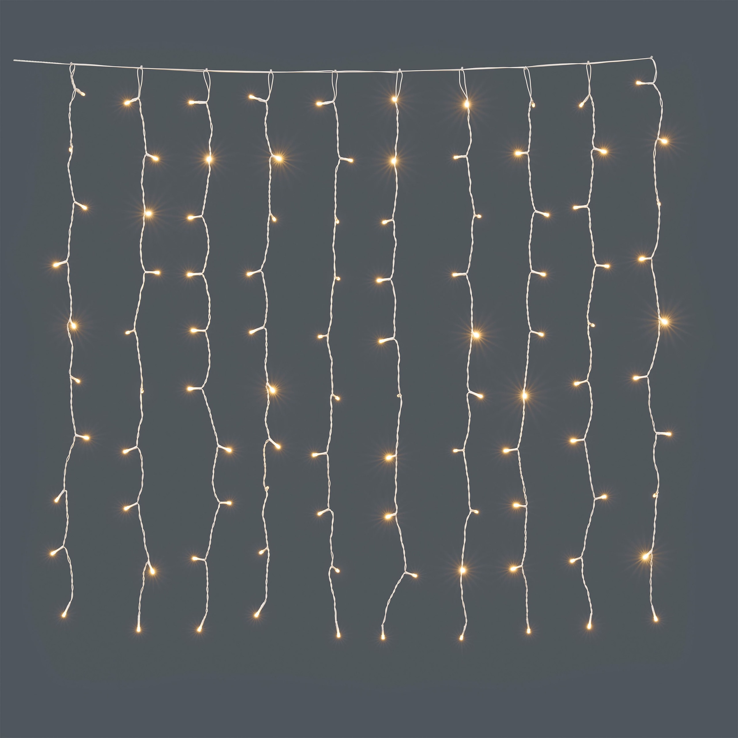 OTTO home LED-Lichtervorhang »Sanssa« Lichtervorhang, weiße Kabelfarbe, IP44, Timer, warmweiß