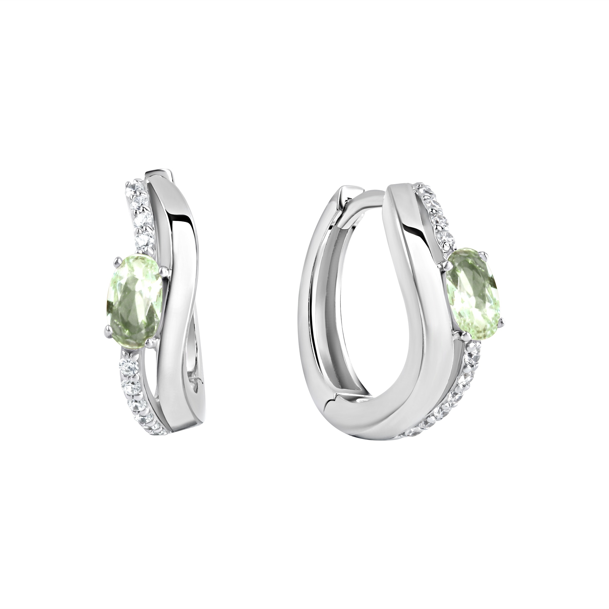 Vivance Paar Creolen »925/- Sterling Silber rhodiniert Glas mint«