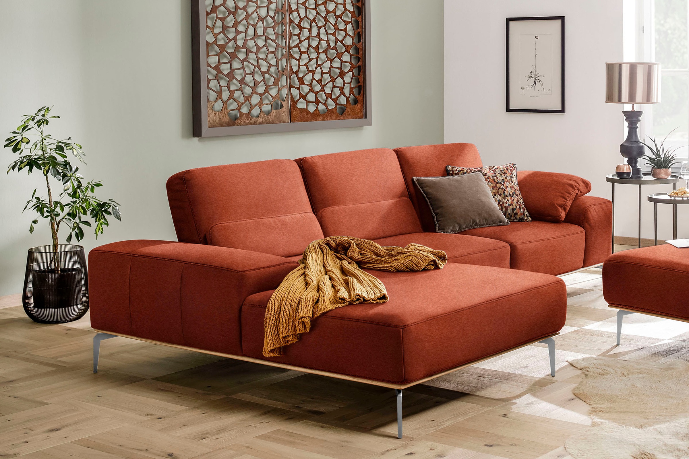 W.SCHILLIG Ecksofa "run, Designsofa, bequem, L-Form", mit elegantem Holzsoc günstig online kaufen