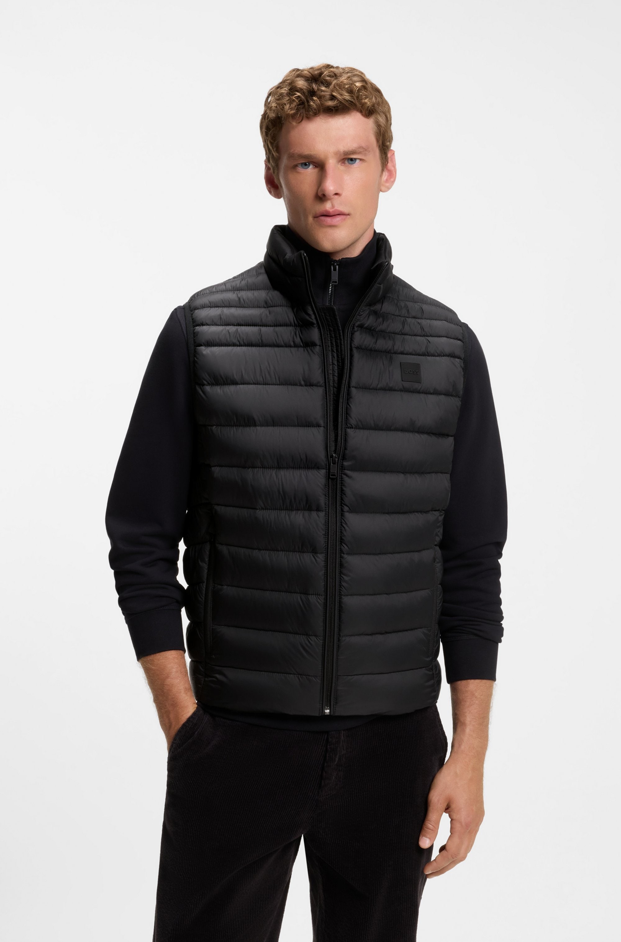 BOSS ORANGE Steppweste »Odeno« Stehkragen, slim fit, kurze Länge