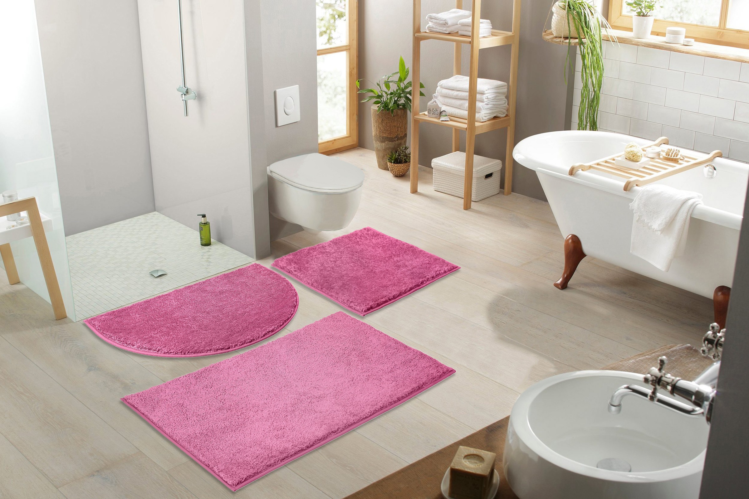 my home Badematte »Juna, Badteppich«, rutschhemmend beschichtet, fußbodenheizungsgeeignet-strapazierfähig, besonders weich, Badematten, unifarben