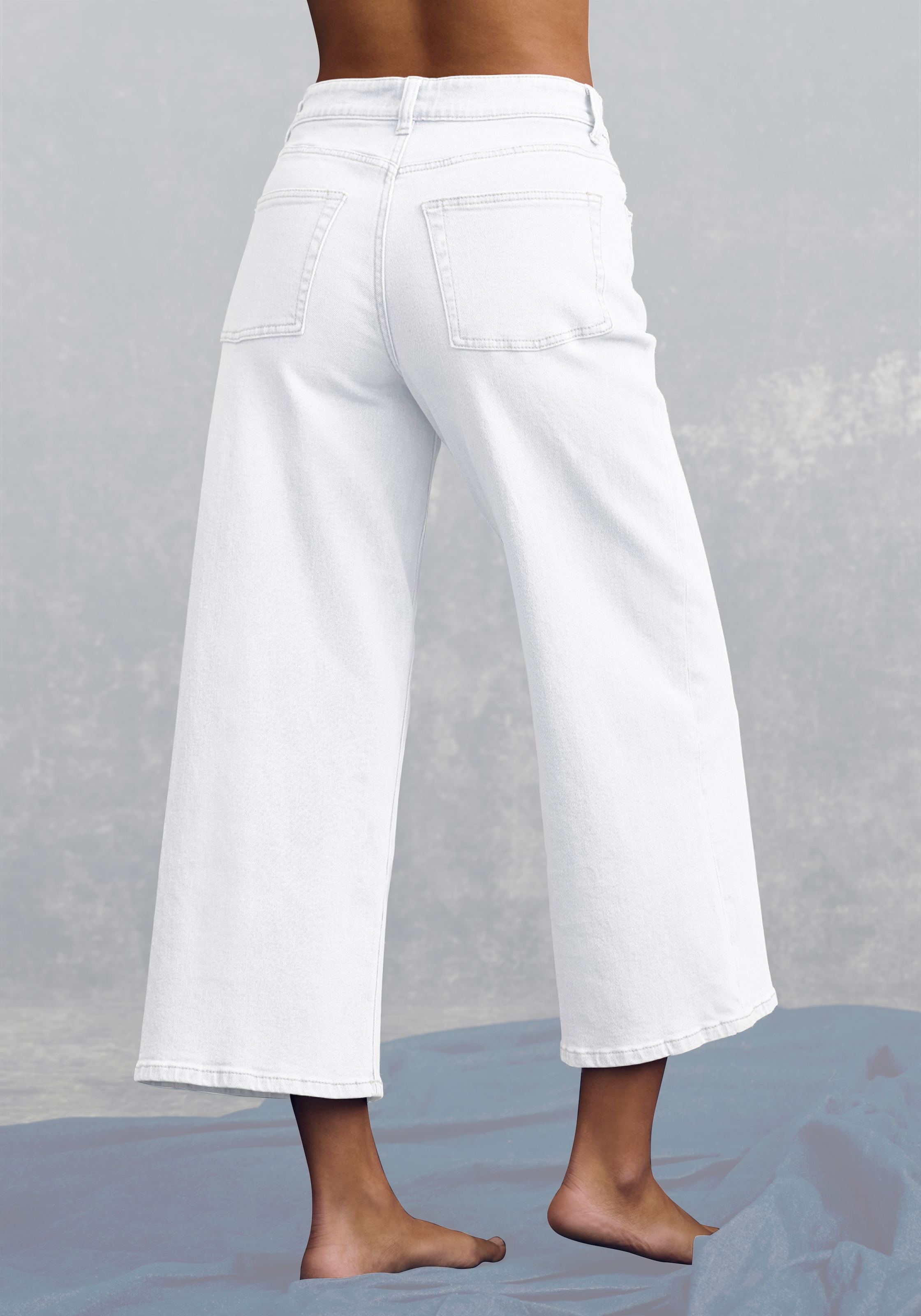 LASCANA 7/8-Jeans »in modischer Culotte-Form« aus Baumwoll-Denim, Straight-Leg, Sommerhose