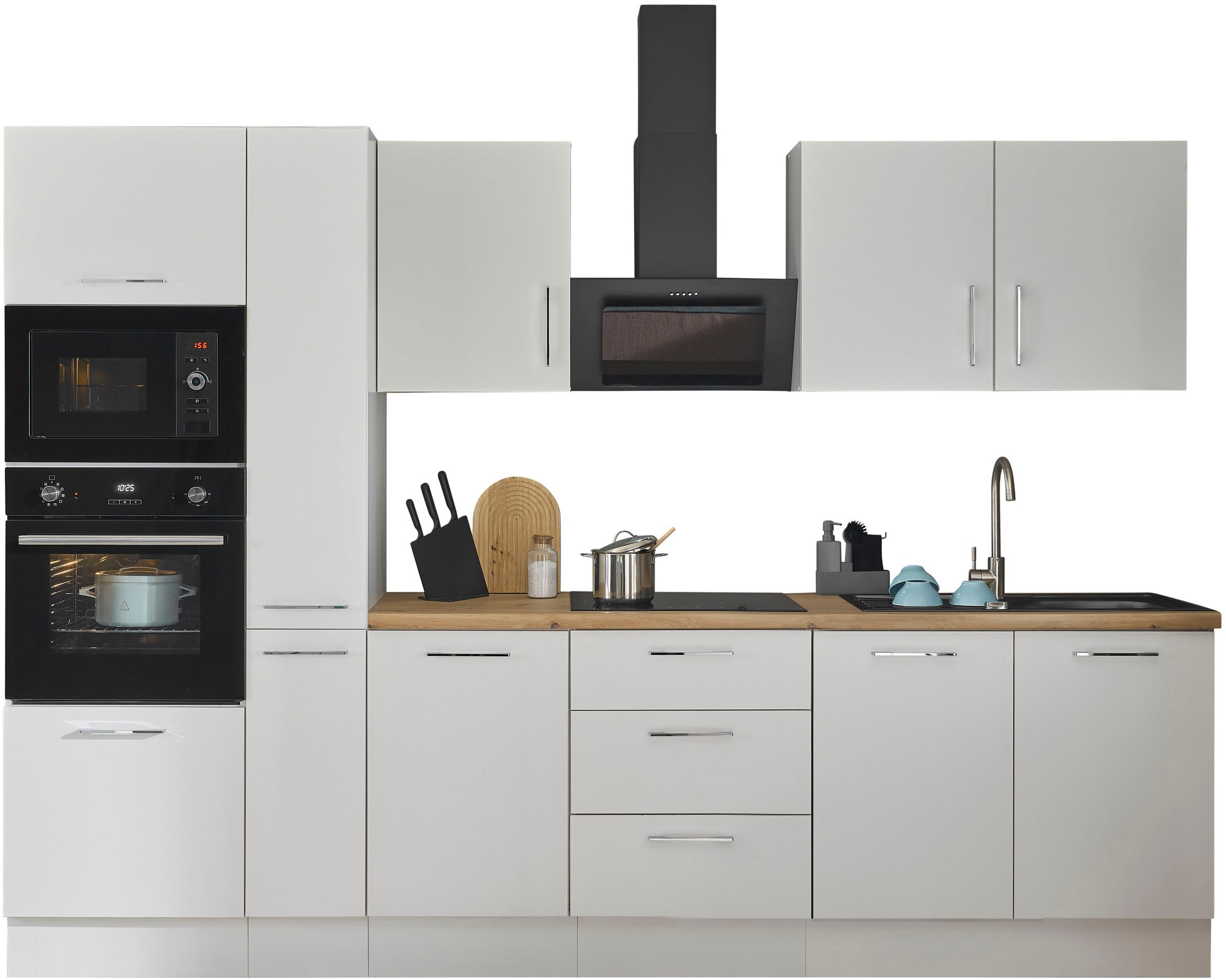 BASIC by Balculina Küchenzeile »Turin«, Breite 300 cm, wahlweise mit E-Geräten