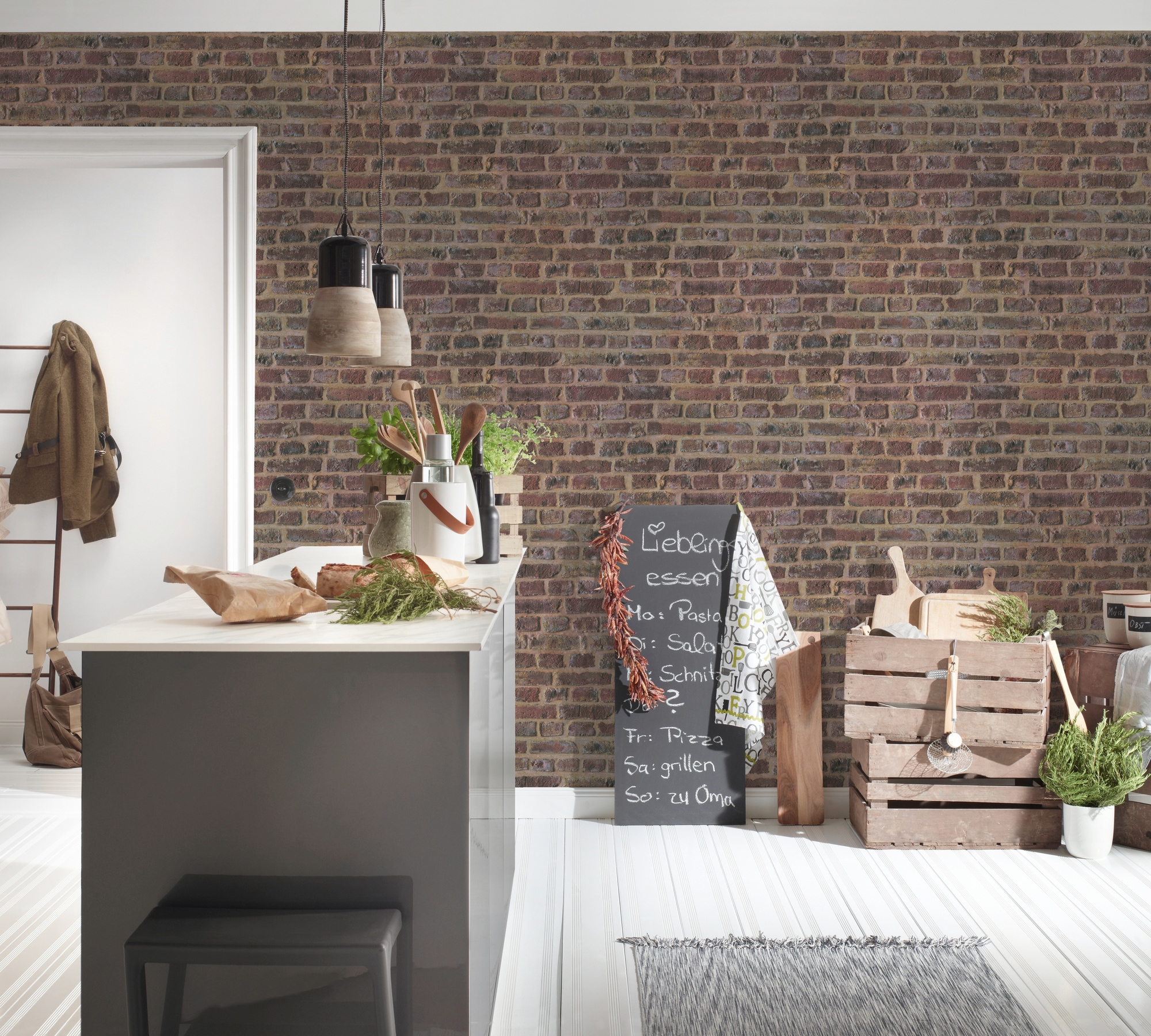 A.S. Création Vliestapete »Trendwall in Backstein Optik«, gemustert-Motiv-abstrakt, Tapete Stein Tapeten Wohnzimmer Schlafzimmer Küche Design Kinderzimmer