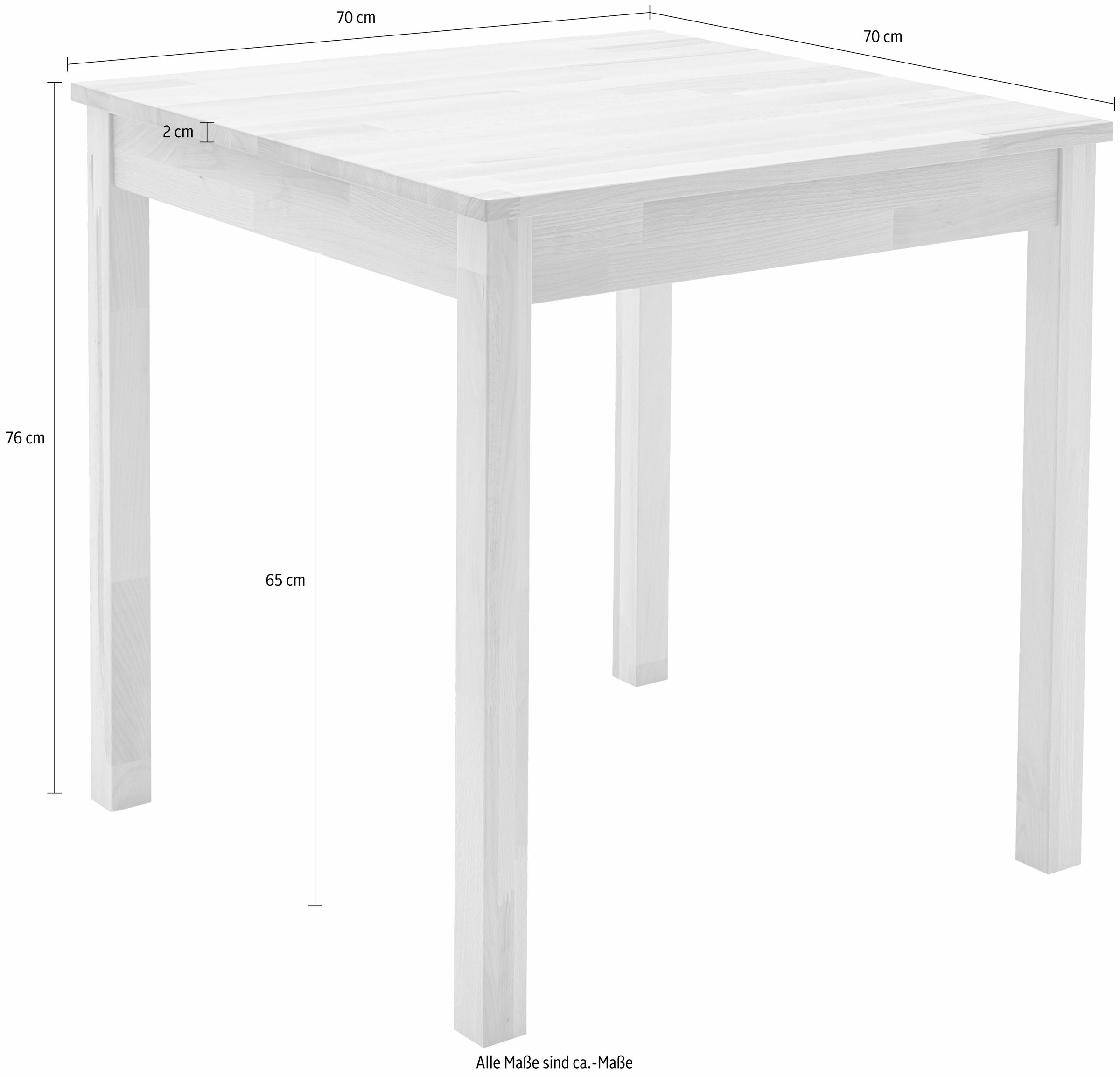 MCA living Esstisch »Alfons, TOPSELLER!«, (Esstisch, Küchentisch), Massivholztisch in Wildeiche geölt, belastbar bis 50 kg