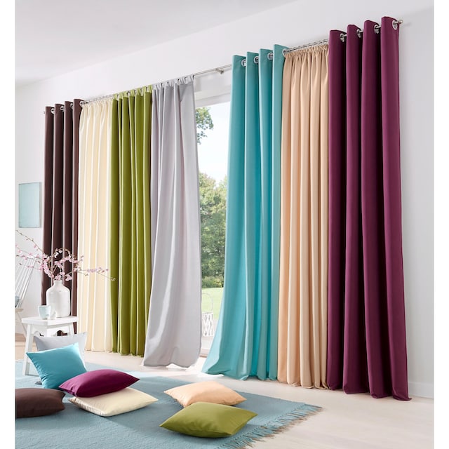 my home Vorhang »Raja«, (2 St.), 2er-Set, einfarbig, pflegeleichte  Mikrofaser-Qualität jetzt im %Sale