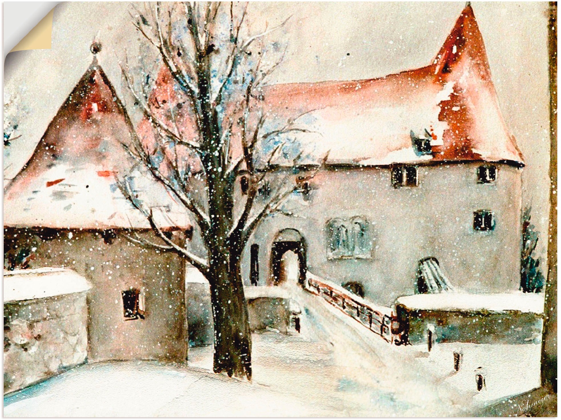 Artland Wandbild »Winter auf der Burg«, Gebäude, (1 St.), als Leinwandbild, günstig online kaufen