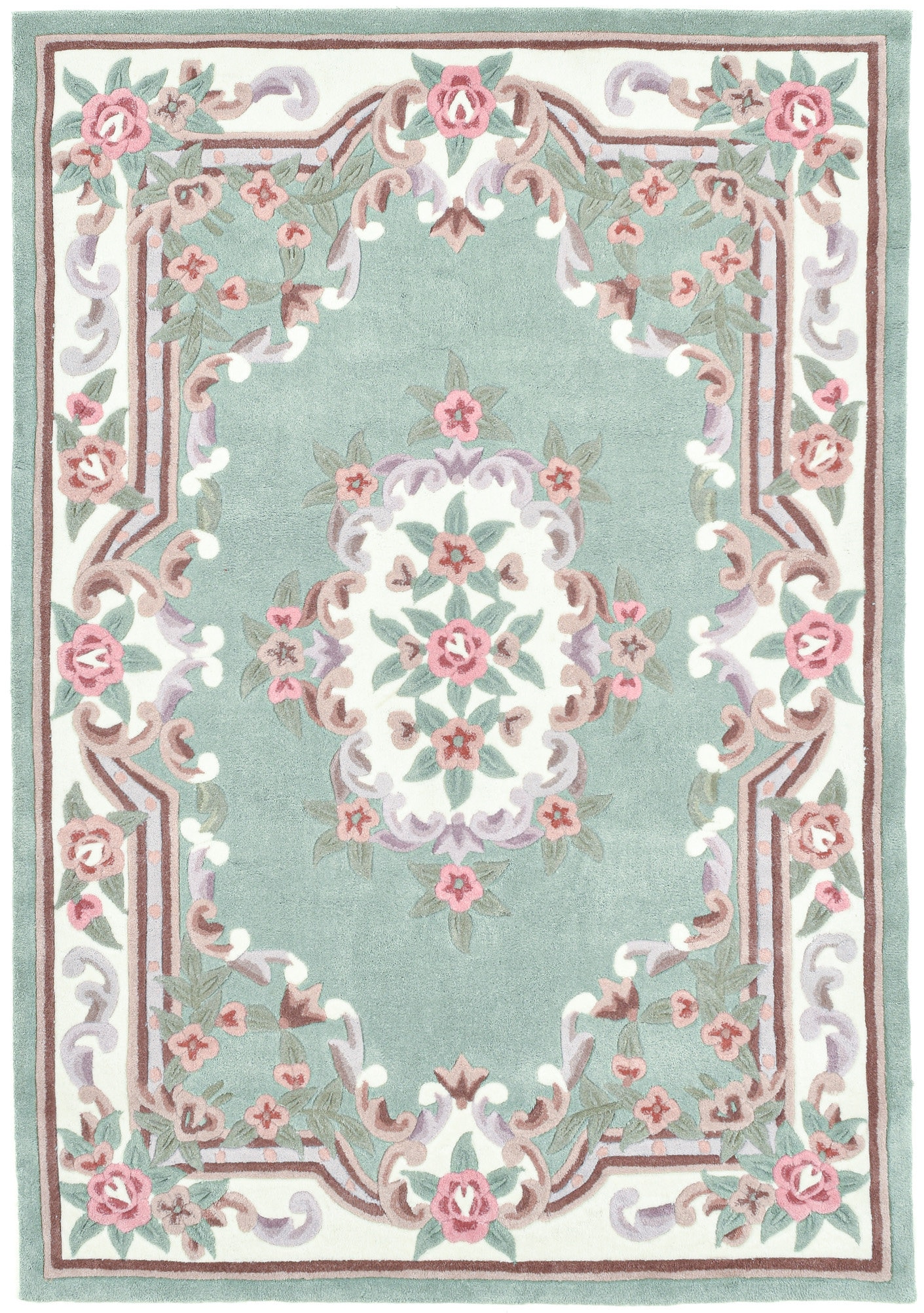 THEKO Teppich »Ming« rechteckig 14 mm Höhe handgefertigt, Pastell-Farben, florales Design, Wohnzimmer