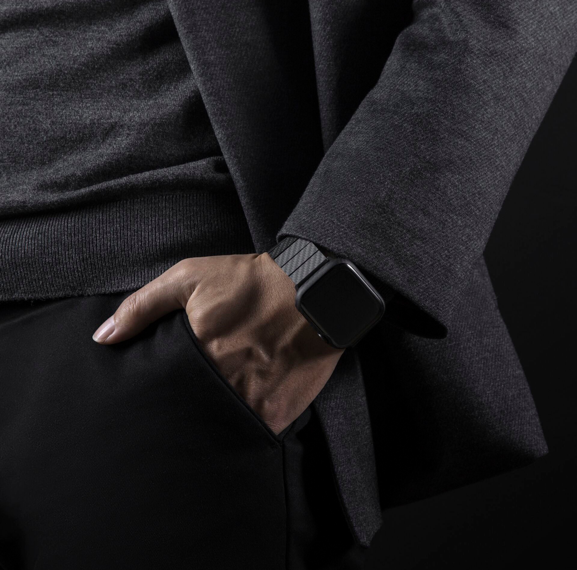 Pitaka Smartwatch-Armband »Carbon Fiber Link Bracelet Modern Band 42-44mm«