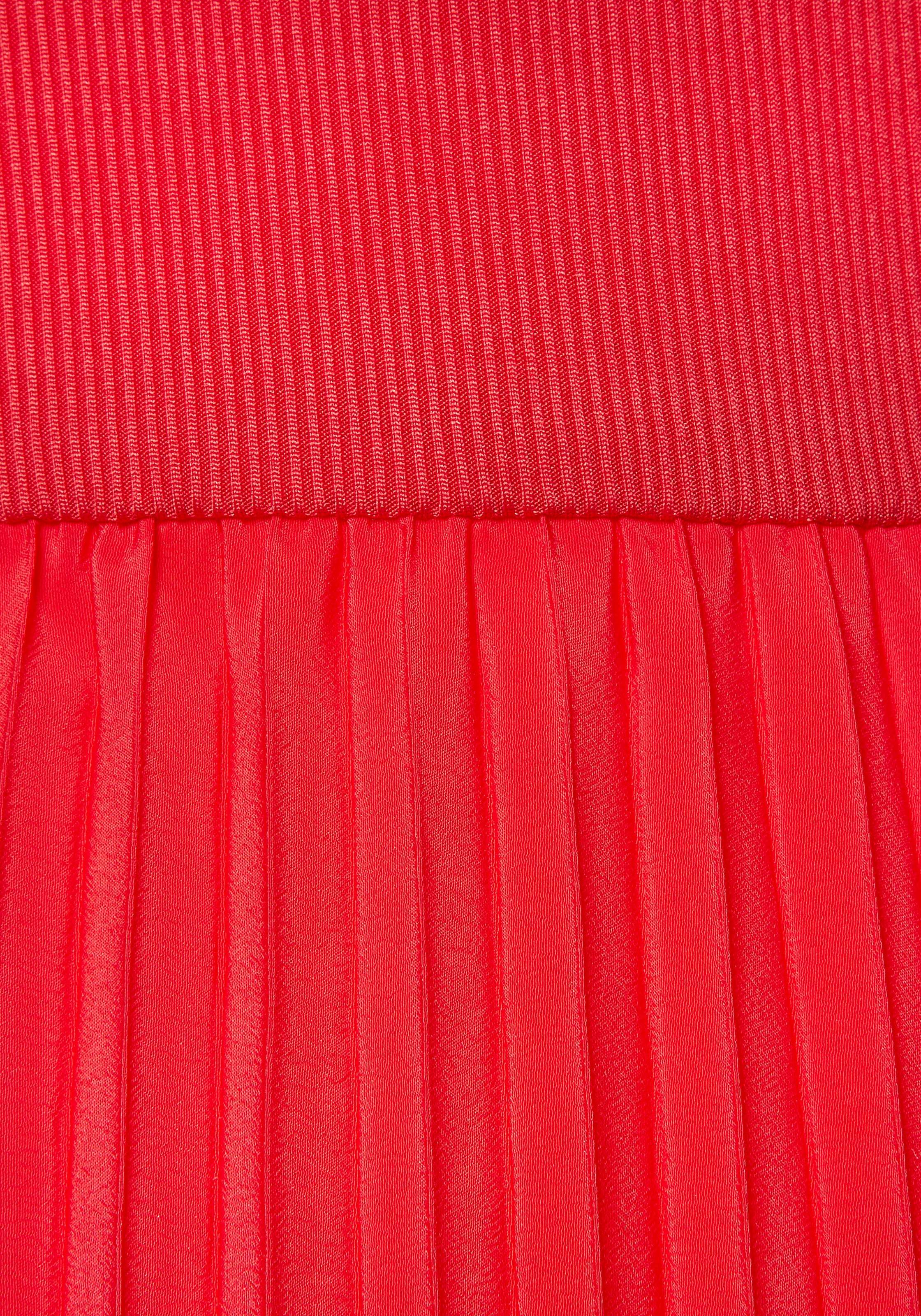 LASCANA Midikleid, mit Plisseerockteil, Basic, modisch