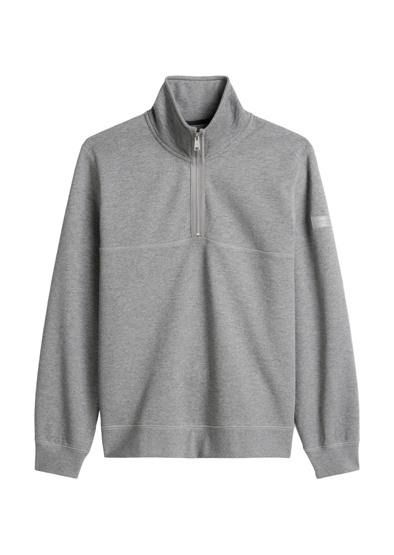 Marc O'Polo Sweatshirt »regular fit aus weicher Bio-Baumwolle«, Troyerkragen mit Reißverschluss
