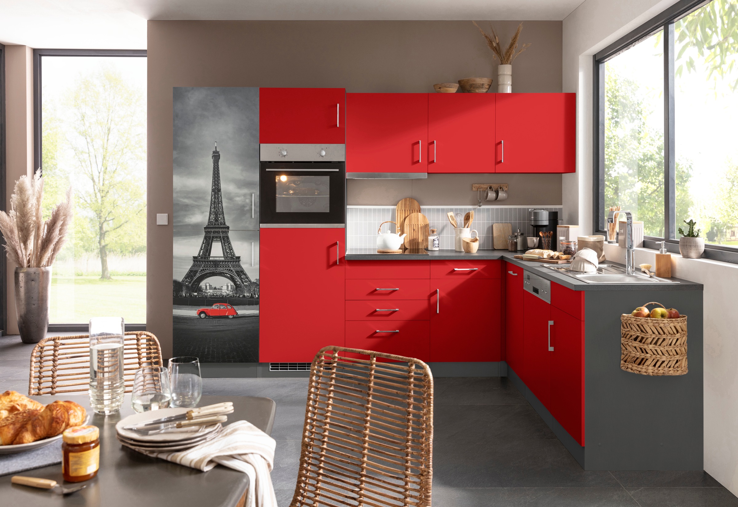 HELD MÖBEL Winkelküche »Paris«, Stellbreite 290/220 cm, wahlweise mit Induk günstig online kaufen
