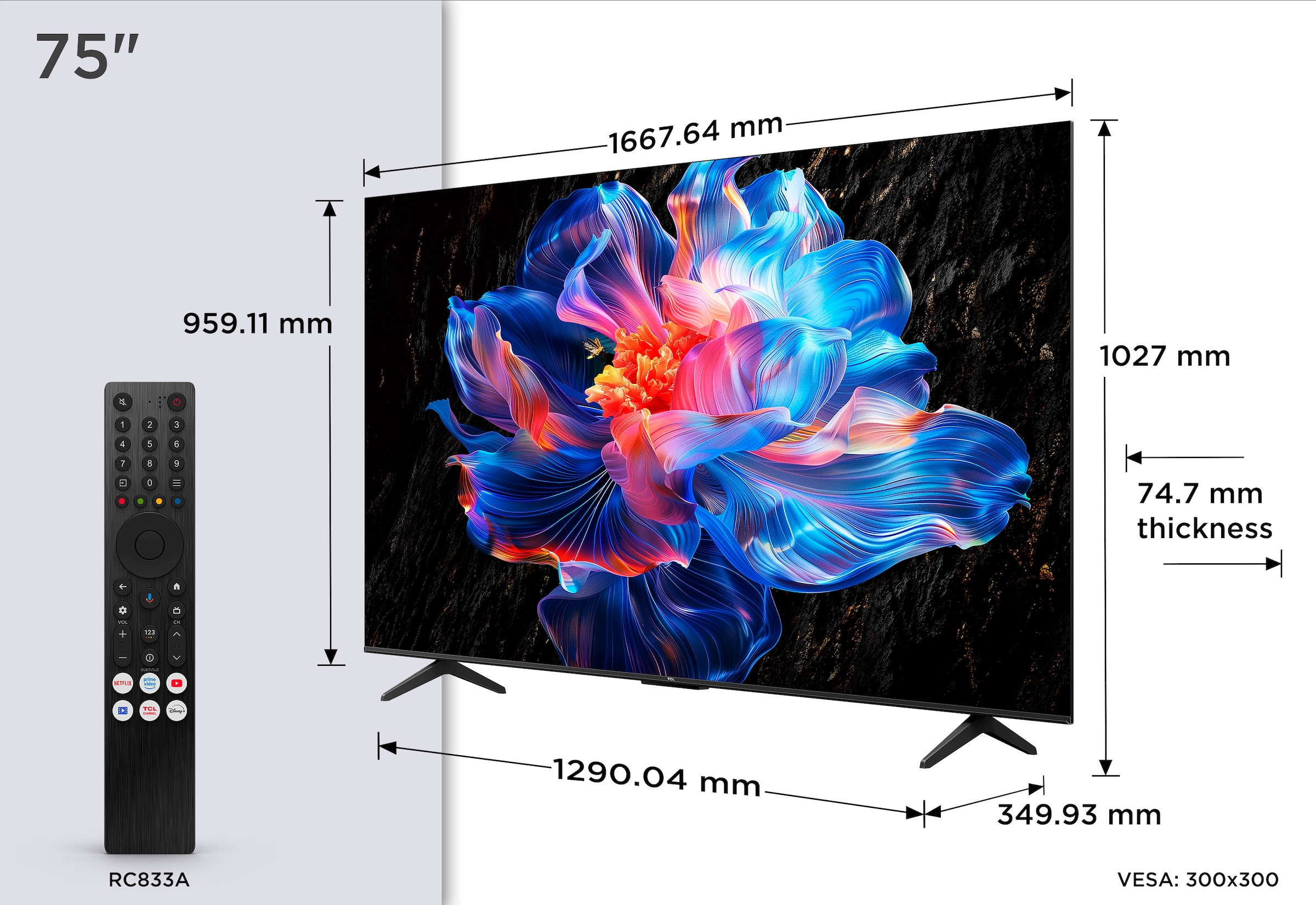 TCL LED-Fernseher »75V6CX1« 189 cm/75 Smart-TV 4K HDR, Multi-HDR, Dolby Vision, Game Master, Smart TV, Apple TV,