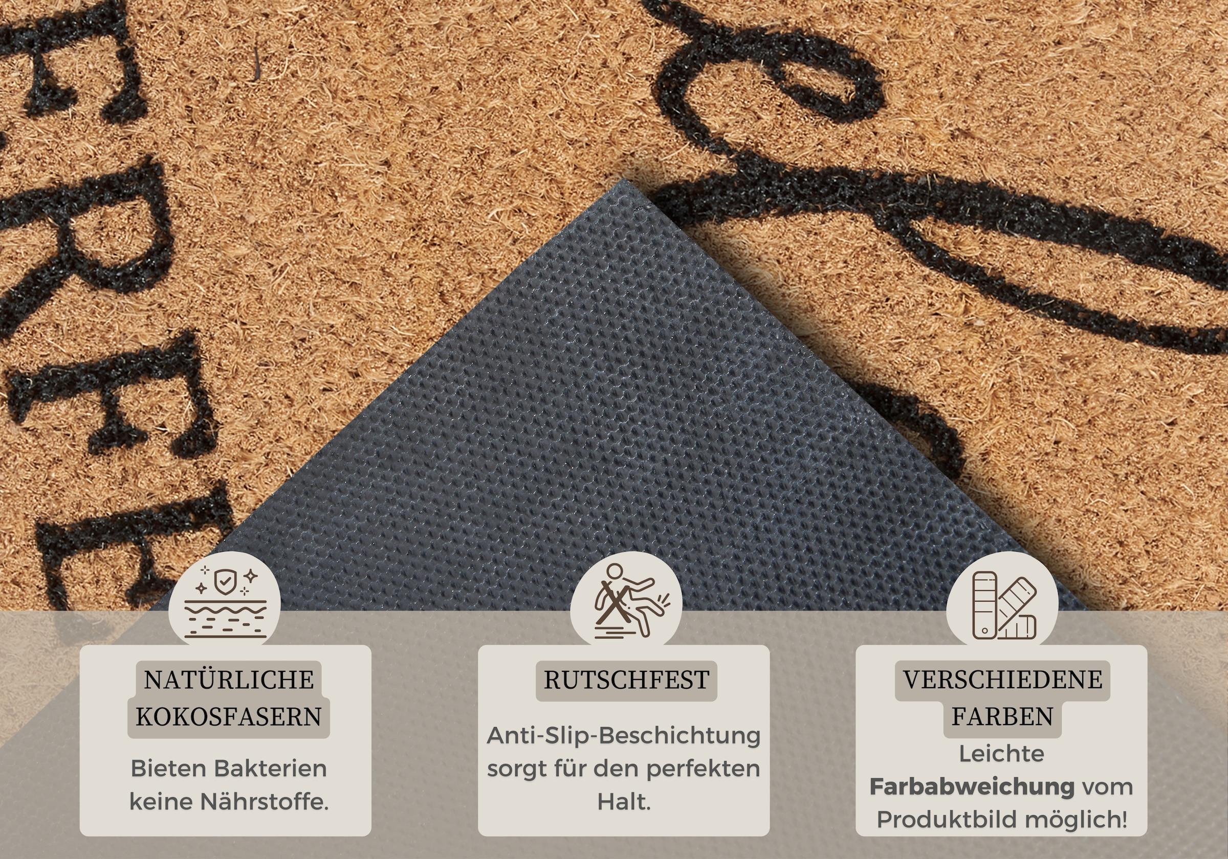 HANSE Home Fußmatte »Kokos Perfect Chaos, Türmatte«, rechteckig, 15 mm Höhe, Kokos, Schmutzfangmatte, Outdoor, Rutschfest, Innen, Kokosmatte, Flur