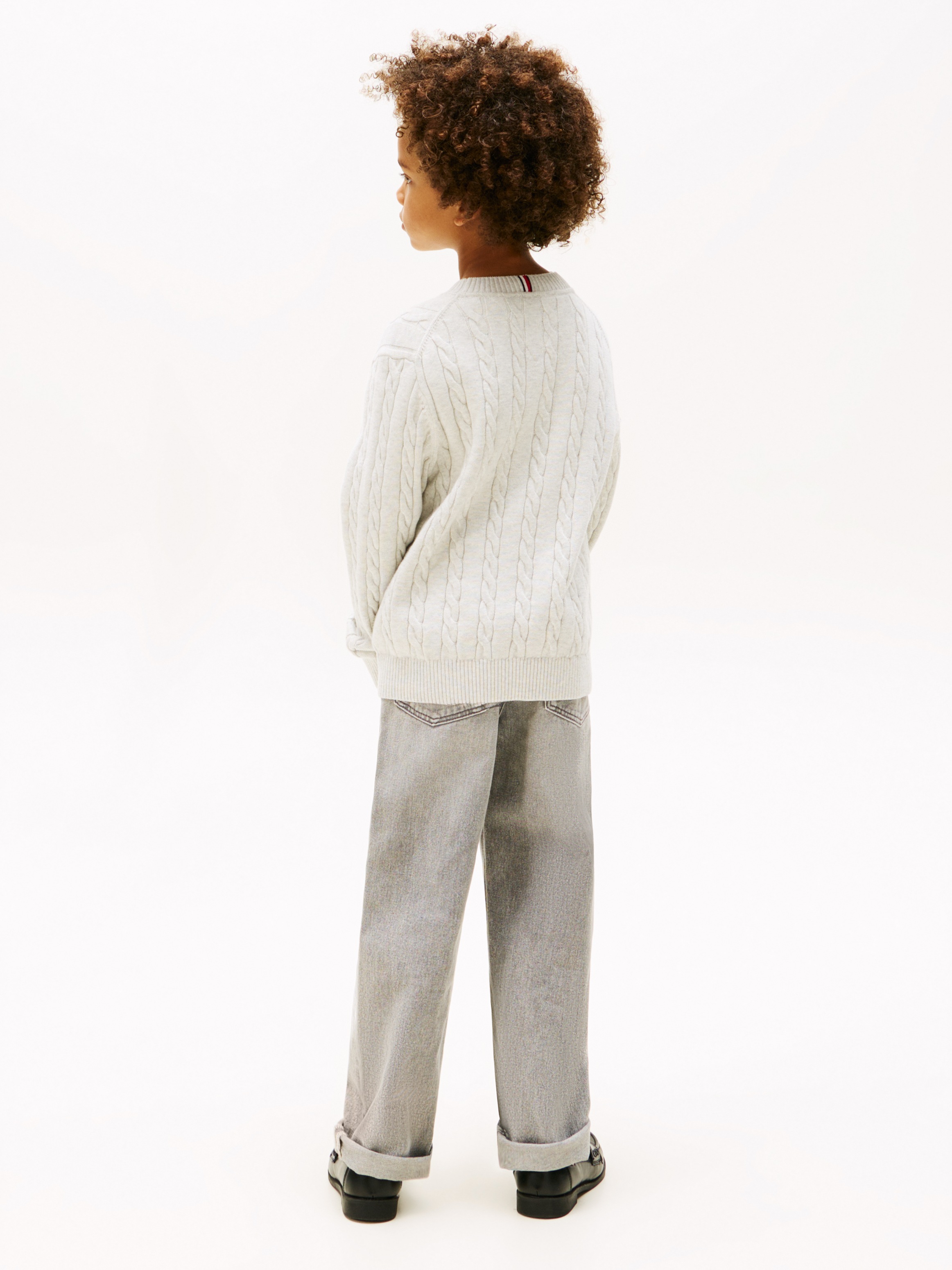 Tommy Hilfiger Strickpullover »COTTON CABLE SWEATER«, für Kinder bis 16 Jahre, mit Zopfmuster