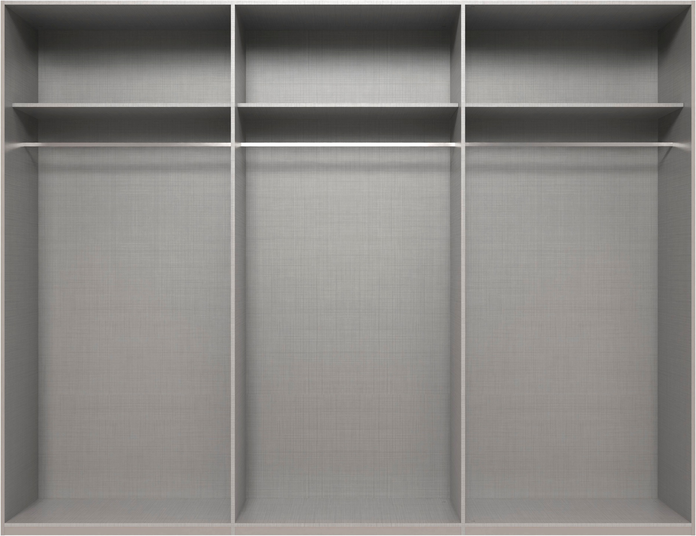 Wimex Kleiderschrank »Mugano, in 5 Breiten und 2 Höhen, Made in Germany«, (in Basic oder Premium Ausstattung mit 2 weiteren Einlegeböden), mit langen Griffstangen aus Metall, wahlweise mit oder ohne Spiegel
