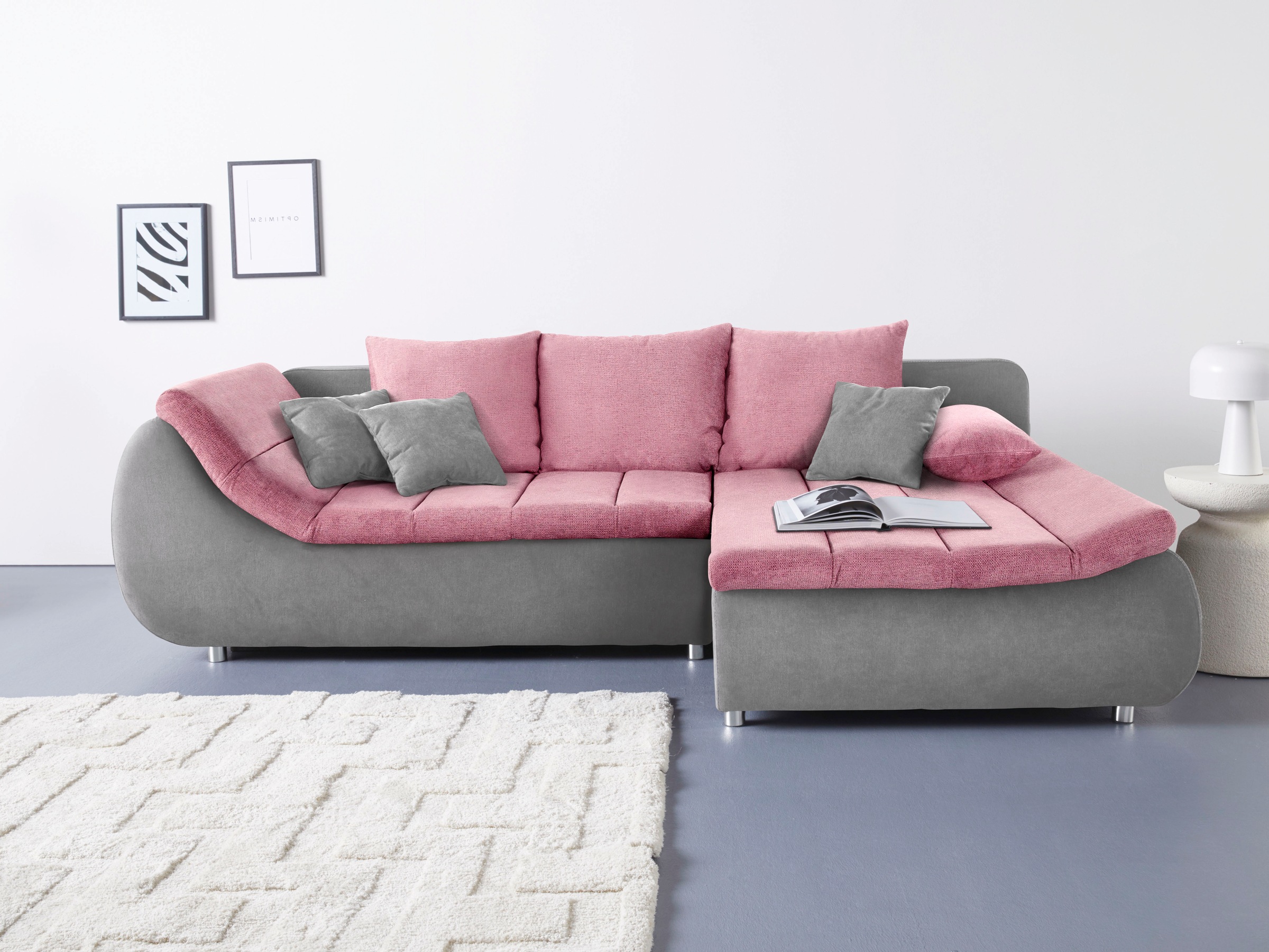 Home affaire Ecksofa »Imola, elegant und modern, aktuelle Steppung im Sitz, günstig online kaufen