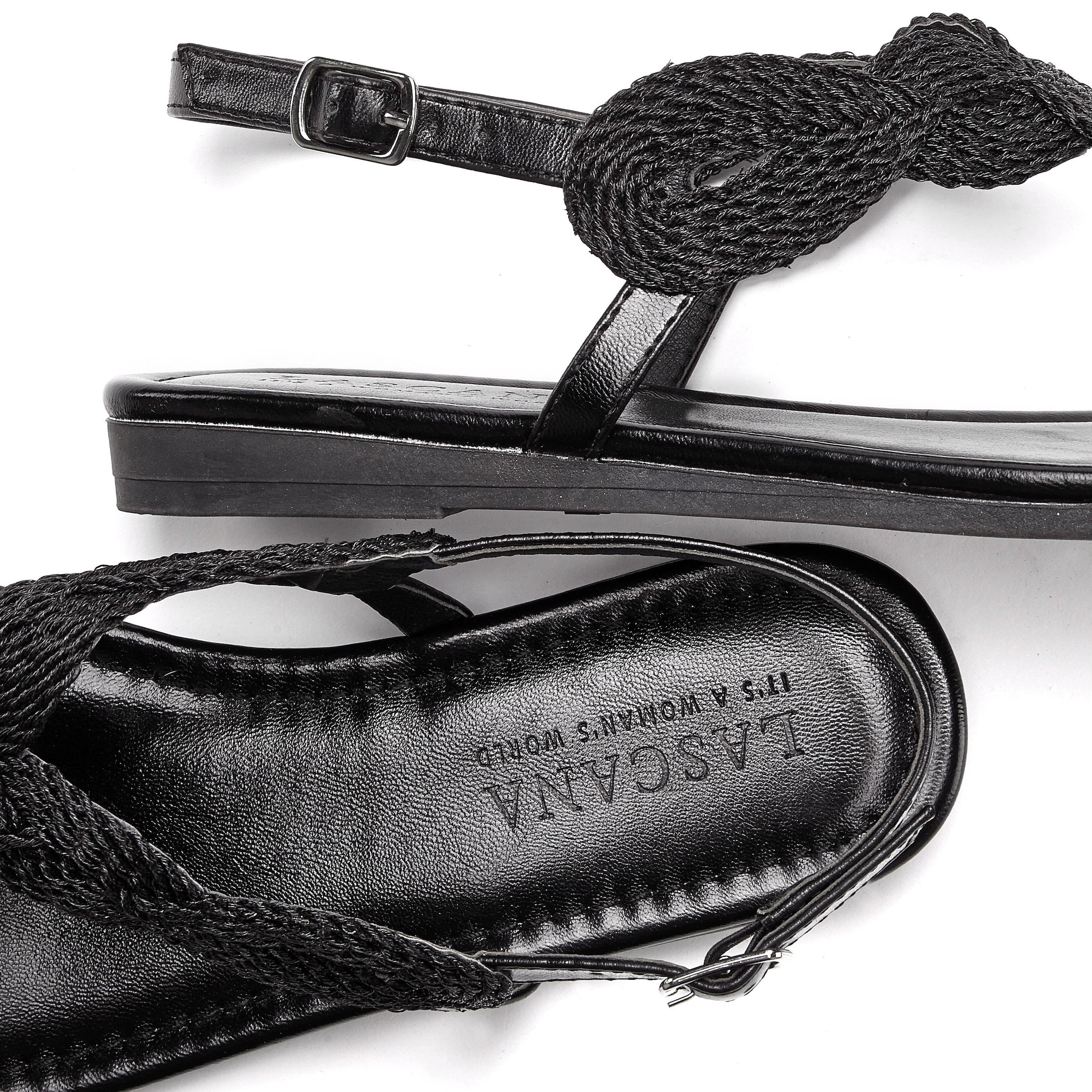 LASCANA Zehentrenner »Sommerschuh, offener Schuh,«  Sandale, Pantolette im Metallic-Look VEGAN