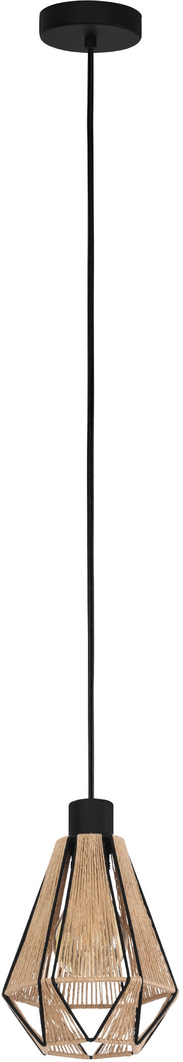 EGLO Hängeleuchte »ADWICKLE«, Hängeleuchte in schwarz aus Stahl - exkl. E27 - 1X40W