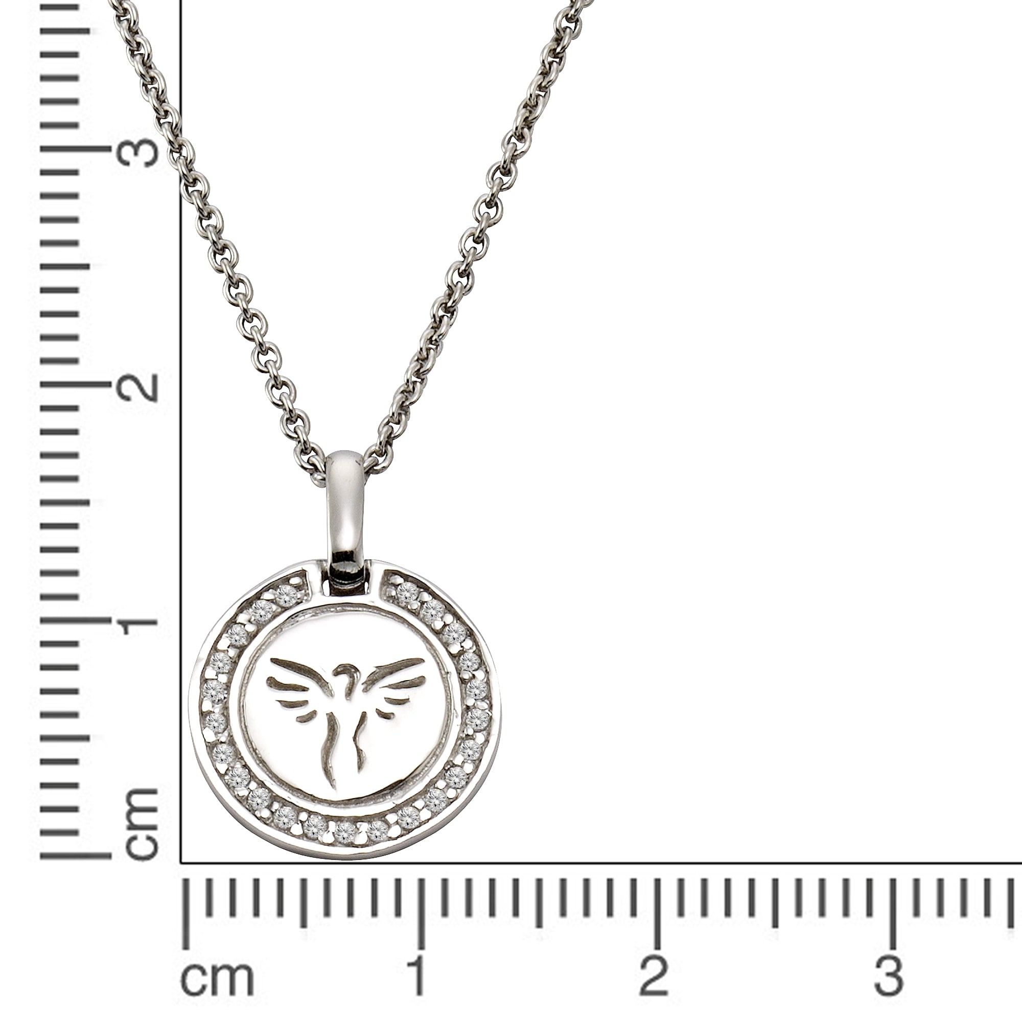 CELESTA Kette mit Anhänger »Silber 925 rhodiniert 36/40cm lang mit Engel-Motiv«