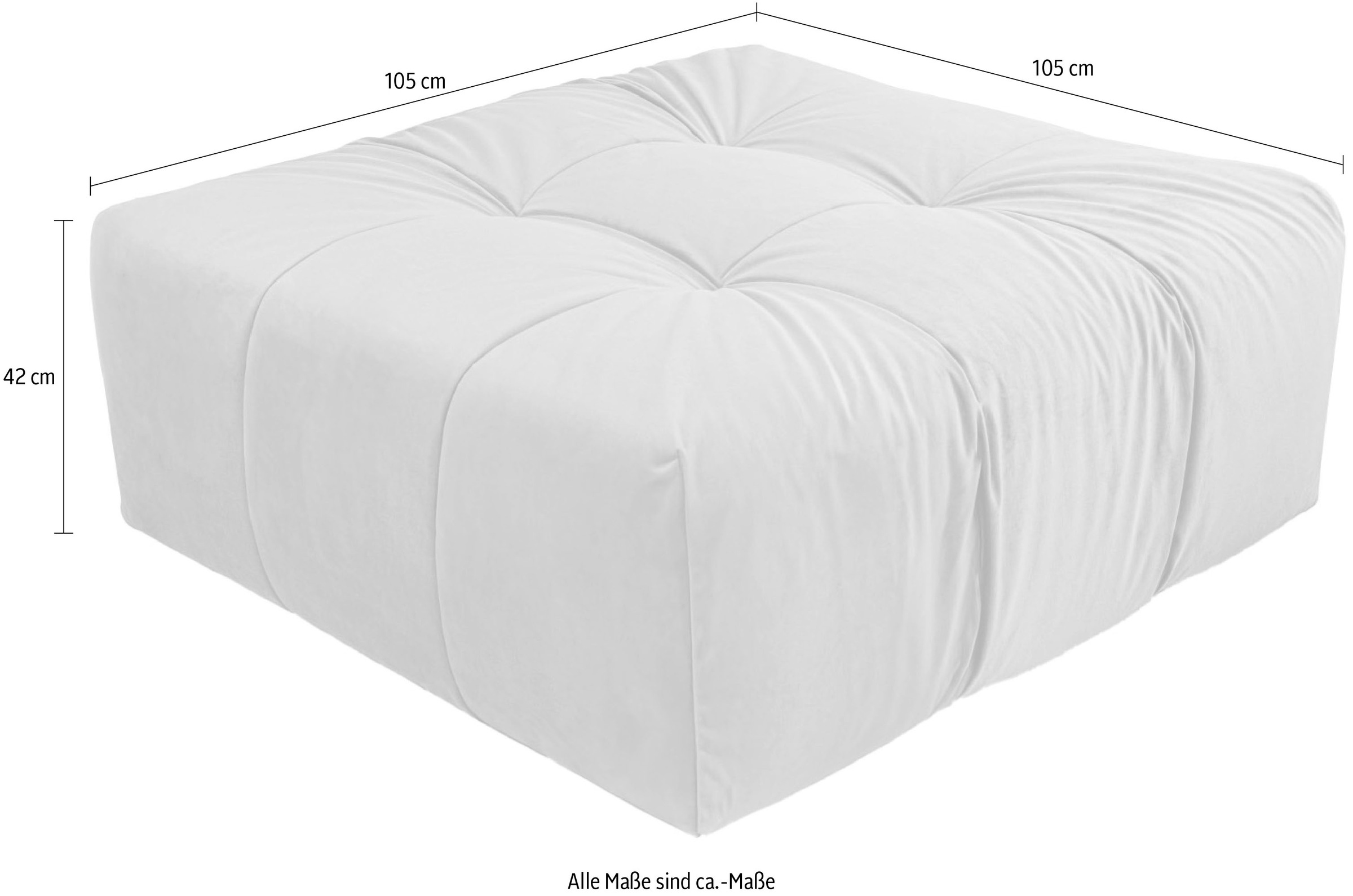 INOSIGN Polsterhocker »Calmara, weicher Lounge-Sitzkomfort«, bodentief, Samt oder Chenille, mit Knopfsteppung