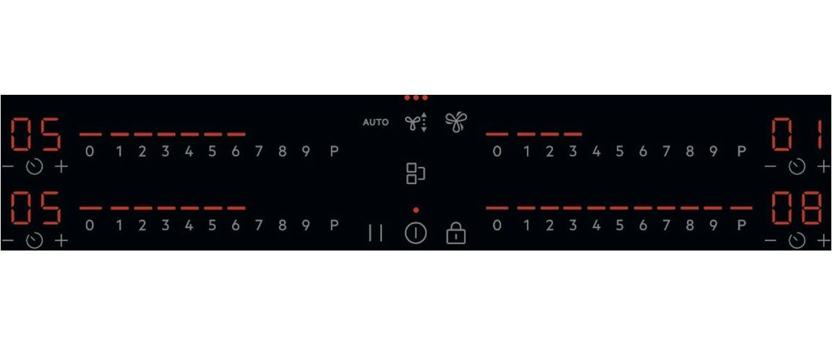 AEG Kochfeld mit Dunstabzug »TH84CB0FRB«, 4 individuell einstellbare Kochzonenregle